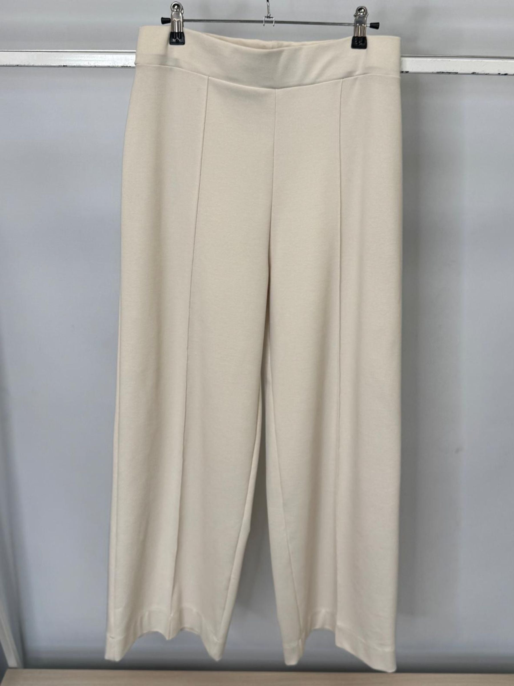 Malissa J ASH-30 Stone Wide Leg Ponte Trousers