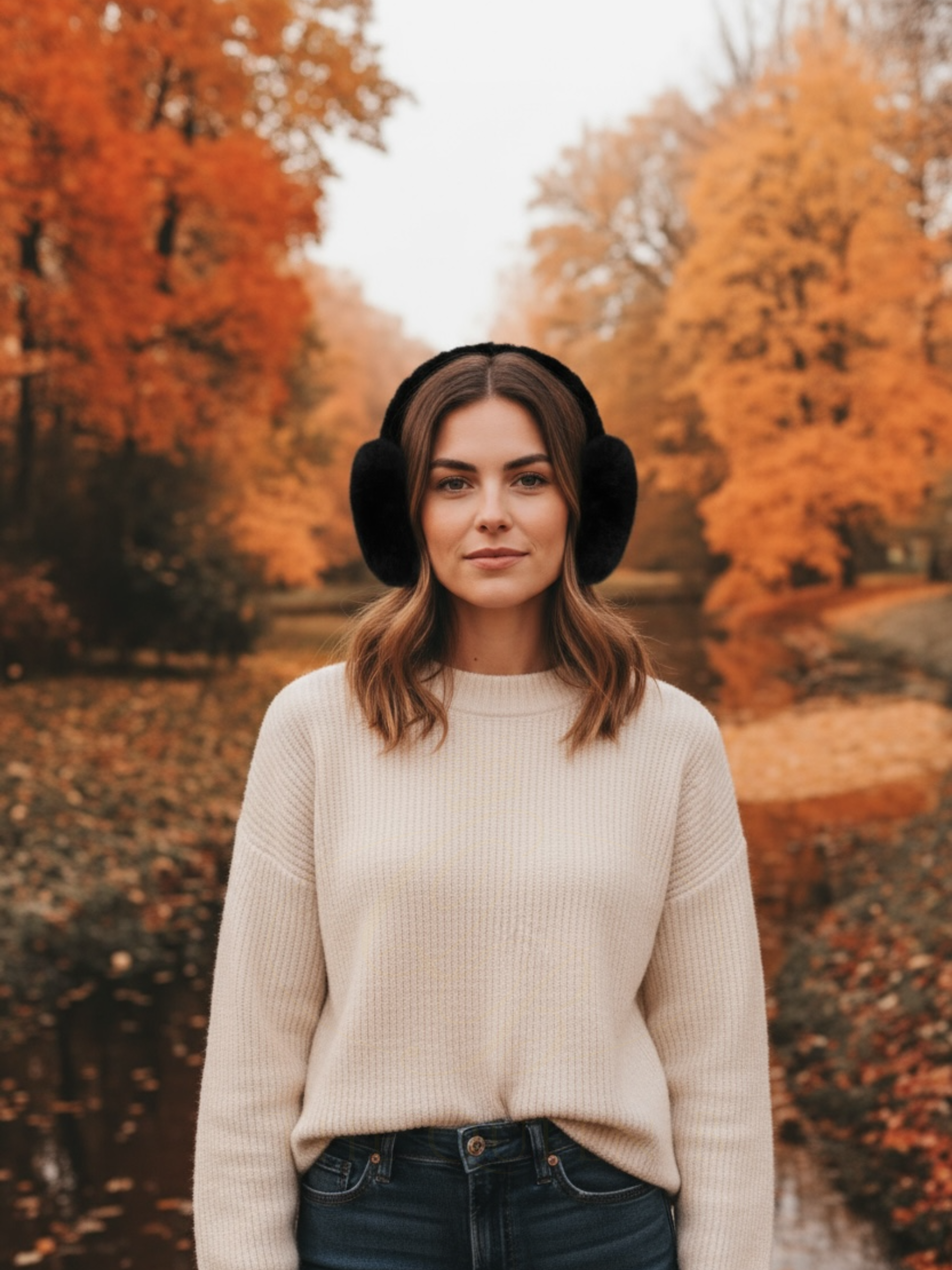 Malissa J GC20710 Black Faux Fur Earmuffs – women’s luxury faux fur earmuffs in classic black. Soft, cosy and stylish winter accessory for warmth and elegant cold-weather fashion.