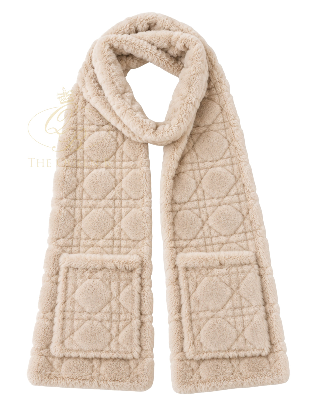 Malissa J GC21996 Criss Cross Fur Scarf with plush faux fur texture, patterned finish and easy loop-through design.
