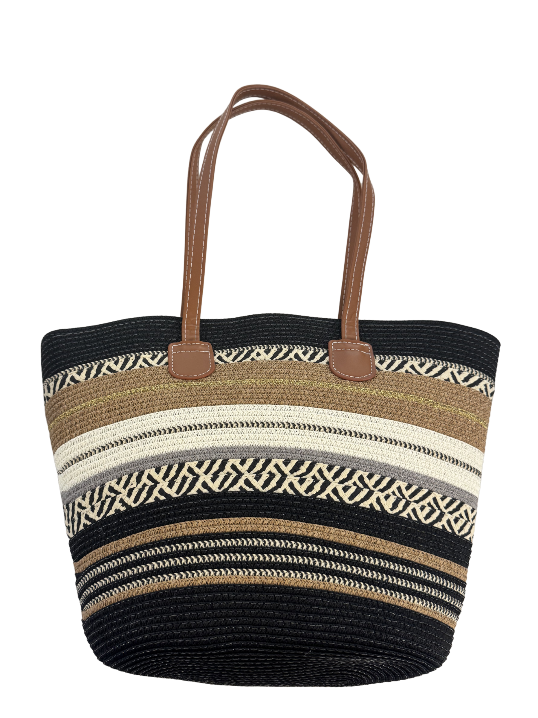 Malissa J SM25577 2-piece lurex hat and bag set with woven design and matching pattern.