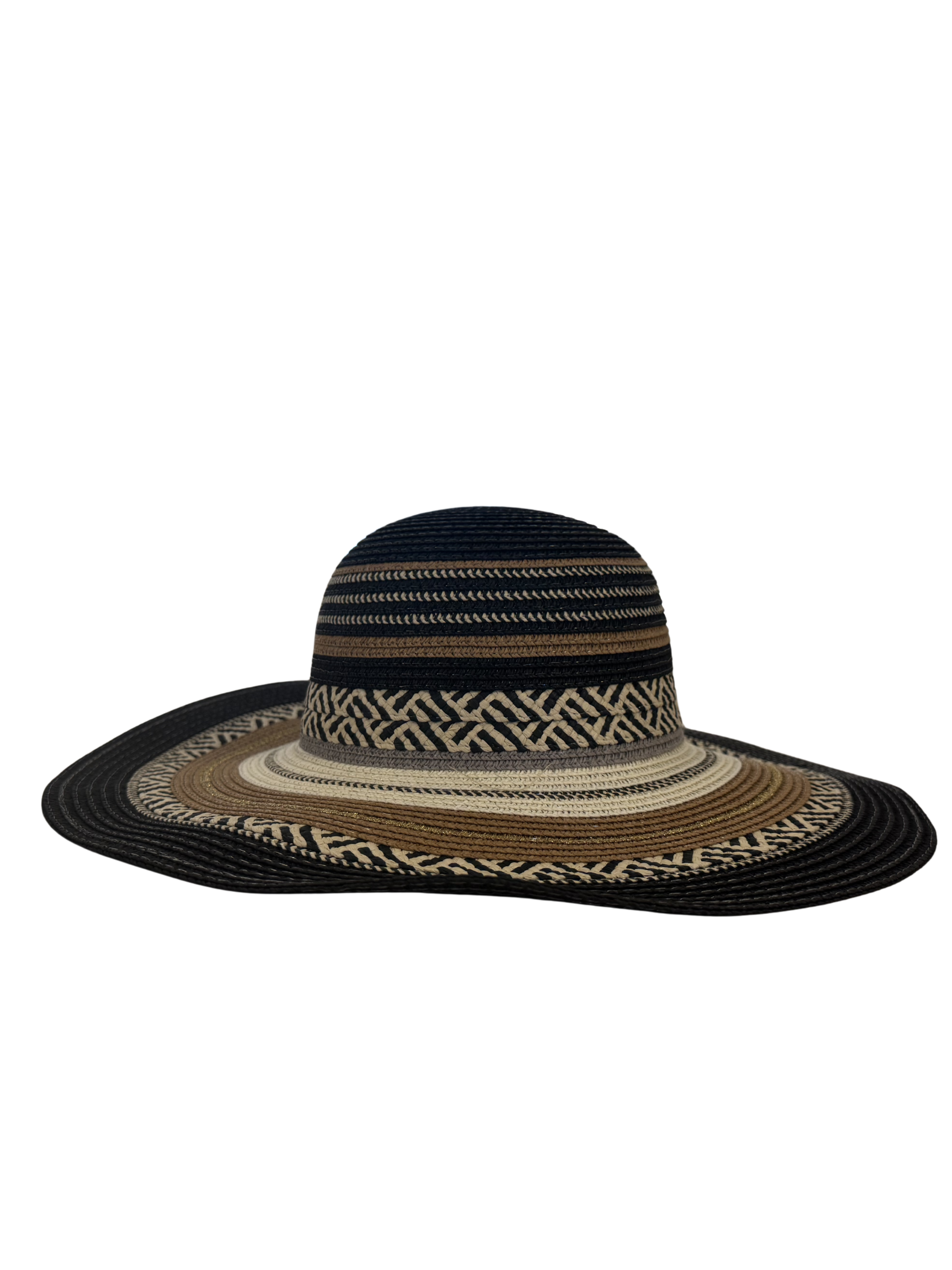 Malissa J SM25577 2-piece lurex hat and bag set with woven design and matching pattern.