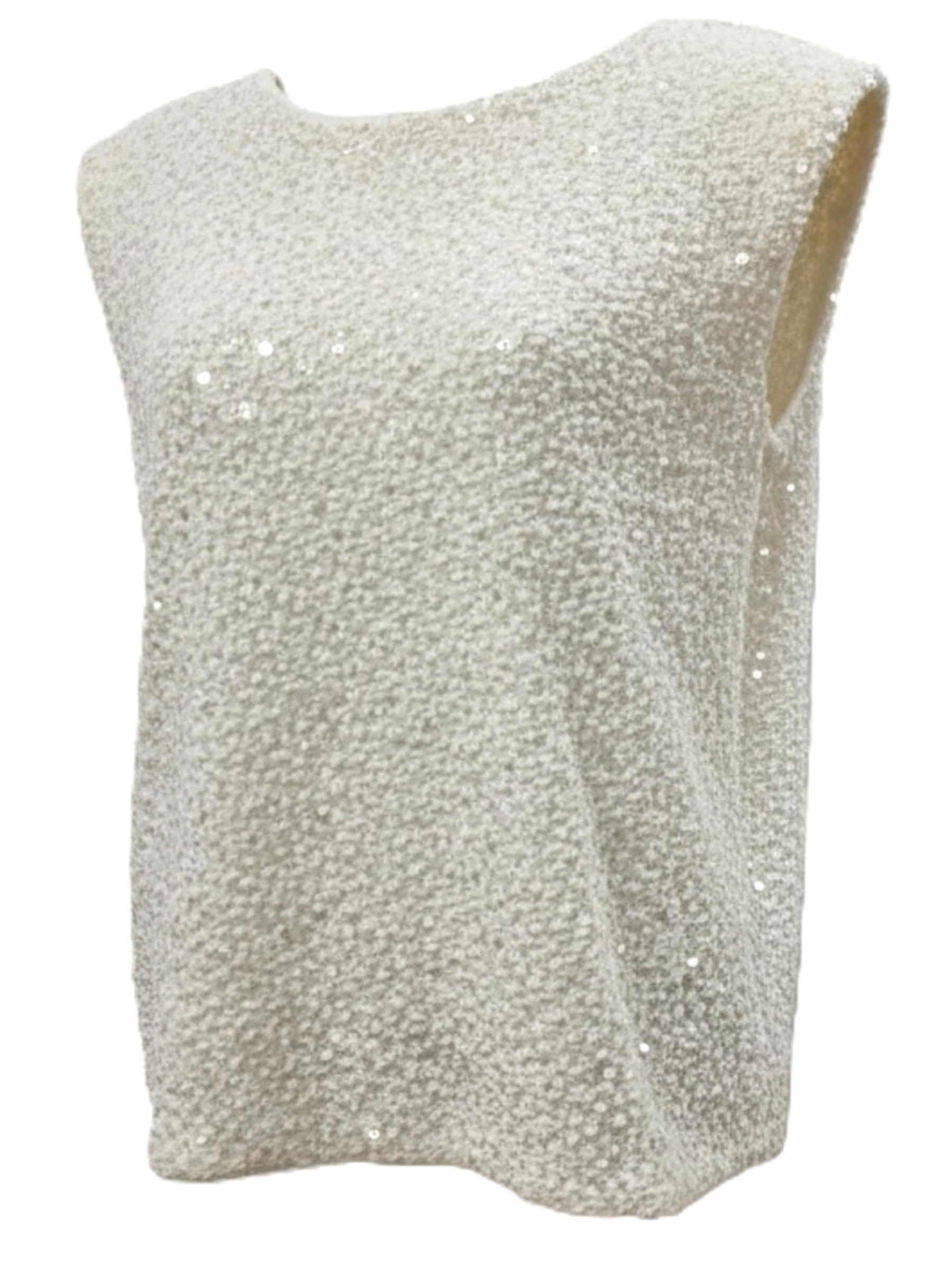 Malissa J WF2677 Shoulder Padded Sequin Tabard with structured silhouette and subtle all-over sequin detailing.