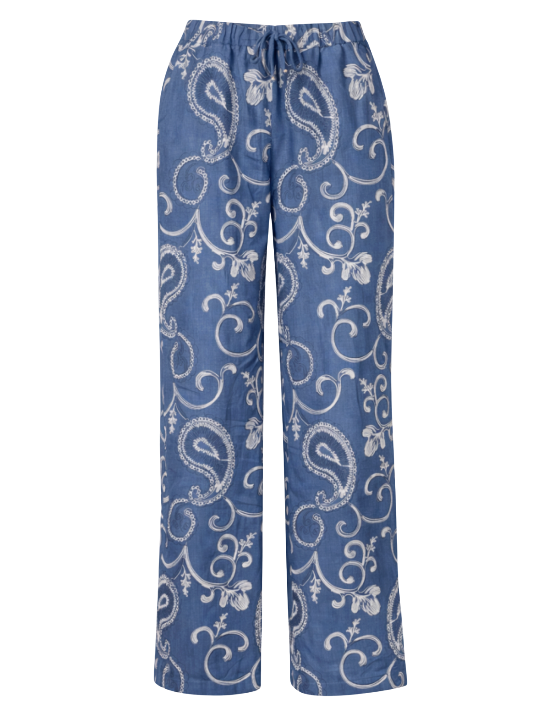 Malissa J WF2821 Elasticated Waist Drawstring Trousers with straight leg silhouette, elasticated waistband and adjustable drawstring detail.
