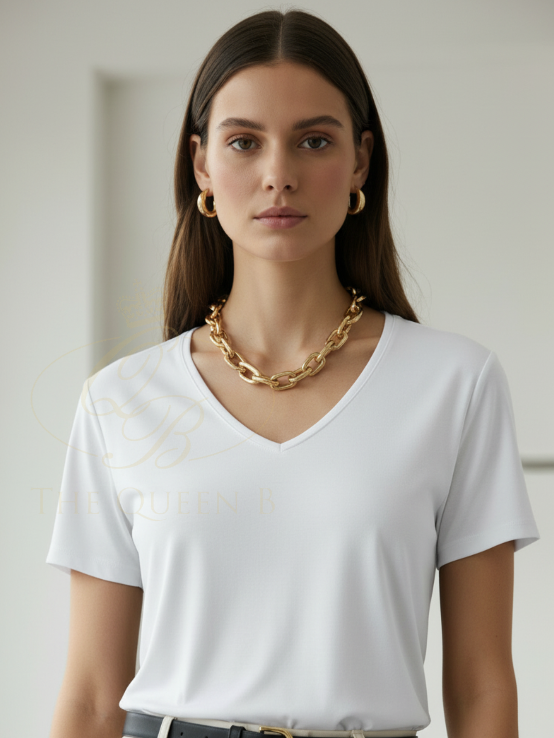 Malissa J WF2828 V-Neck Soft Jersey T-Shirt with flattering V-neckline, short sleeves and relaxed silhouette in smooth soft jersey fabric.