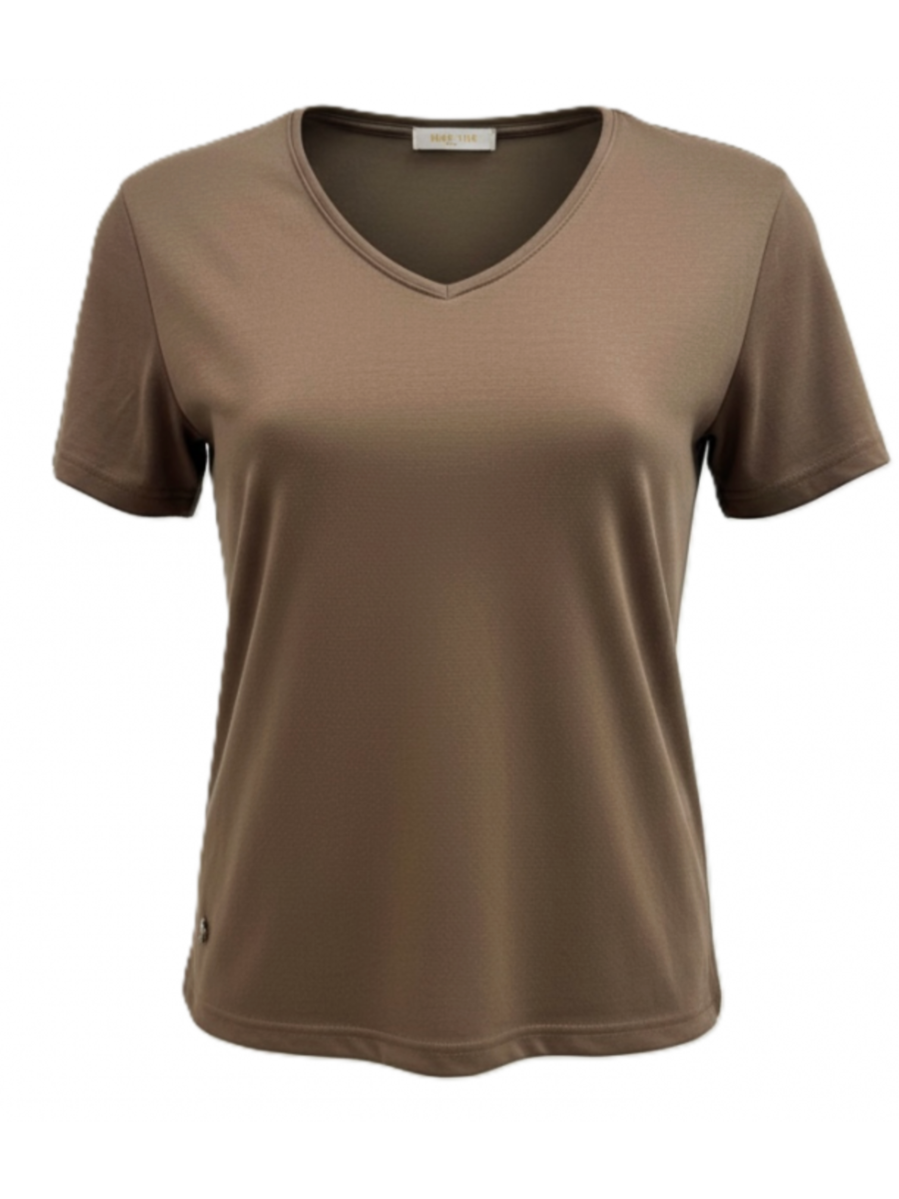Malissa J WF2828 V-Neck Soft Jersey T-Shirt with flattering V-neckline, short sleeves and relaxed silhouette in smooth soft jersey fabric.