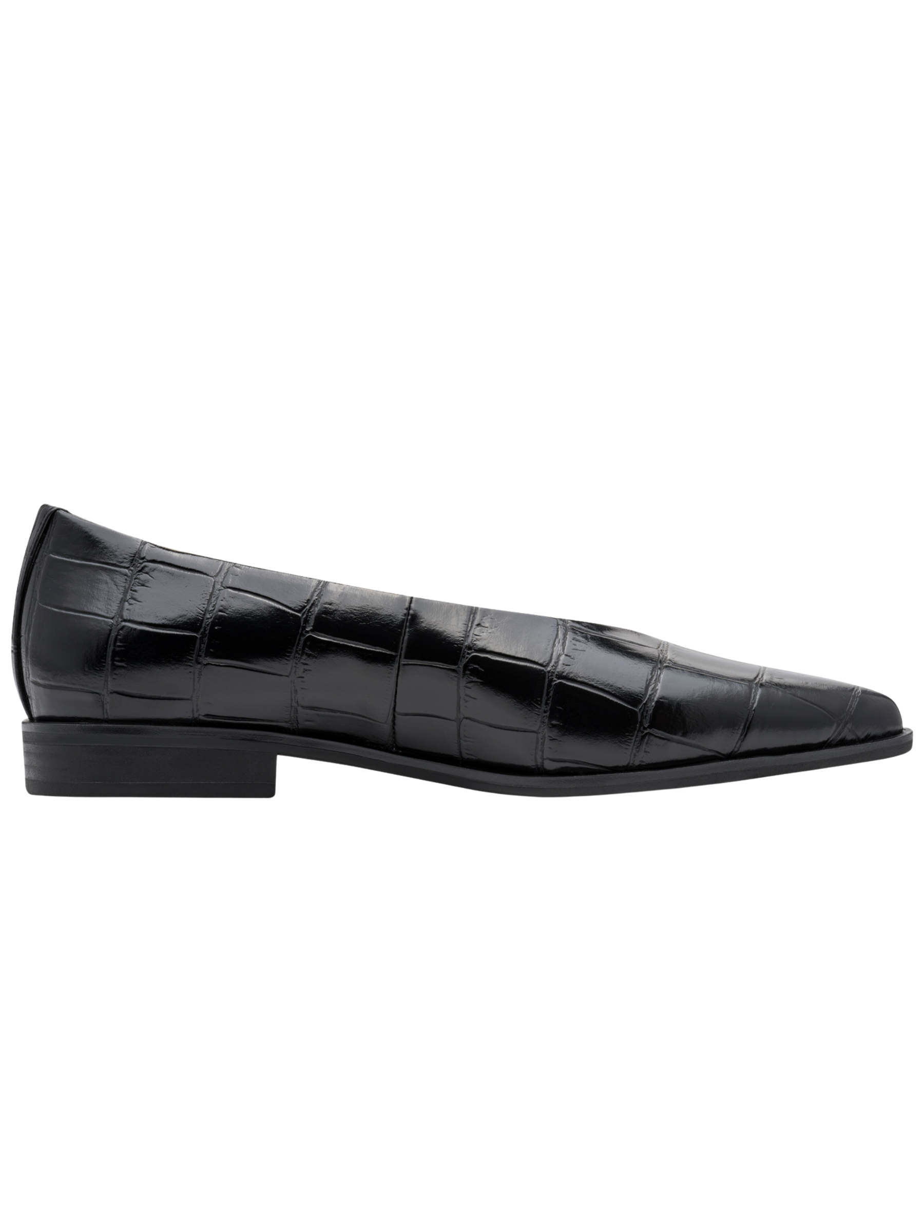 Marco Tozzi 22124 069 Black Croco Shoe pointed flat shoe with croco-effect finish and low heel