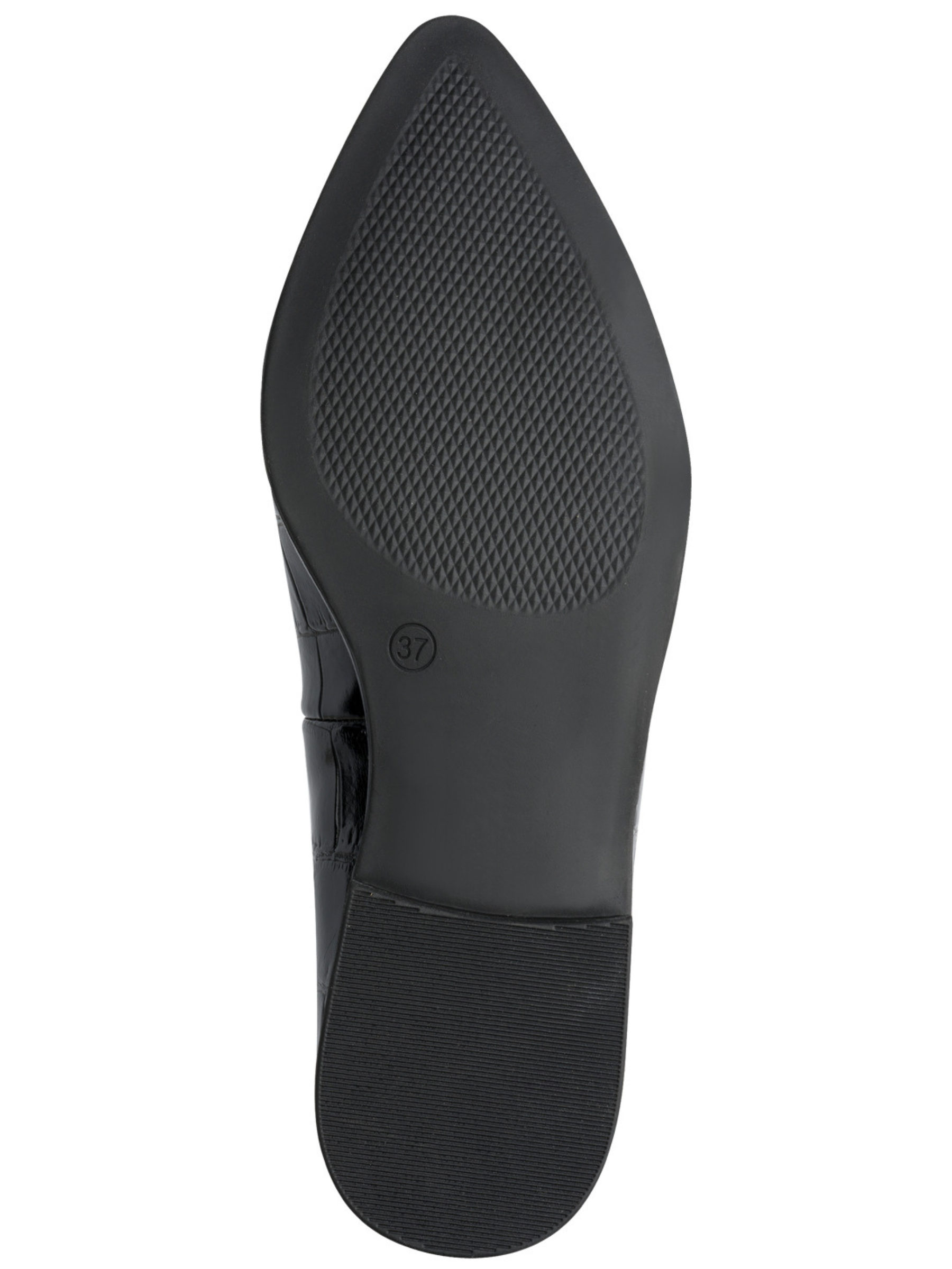 Marco Tozzi 22124 069 Black Croco Shoe pointed flat shoe with croco-effect finish and low heel