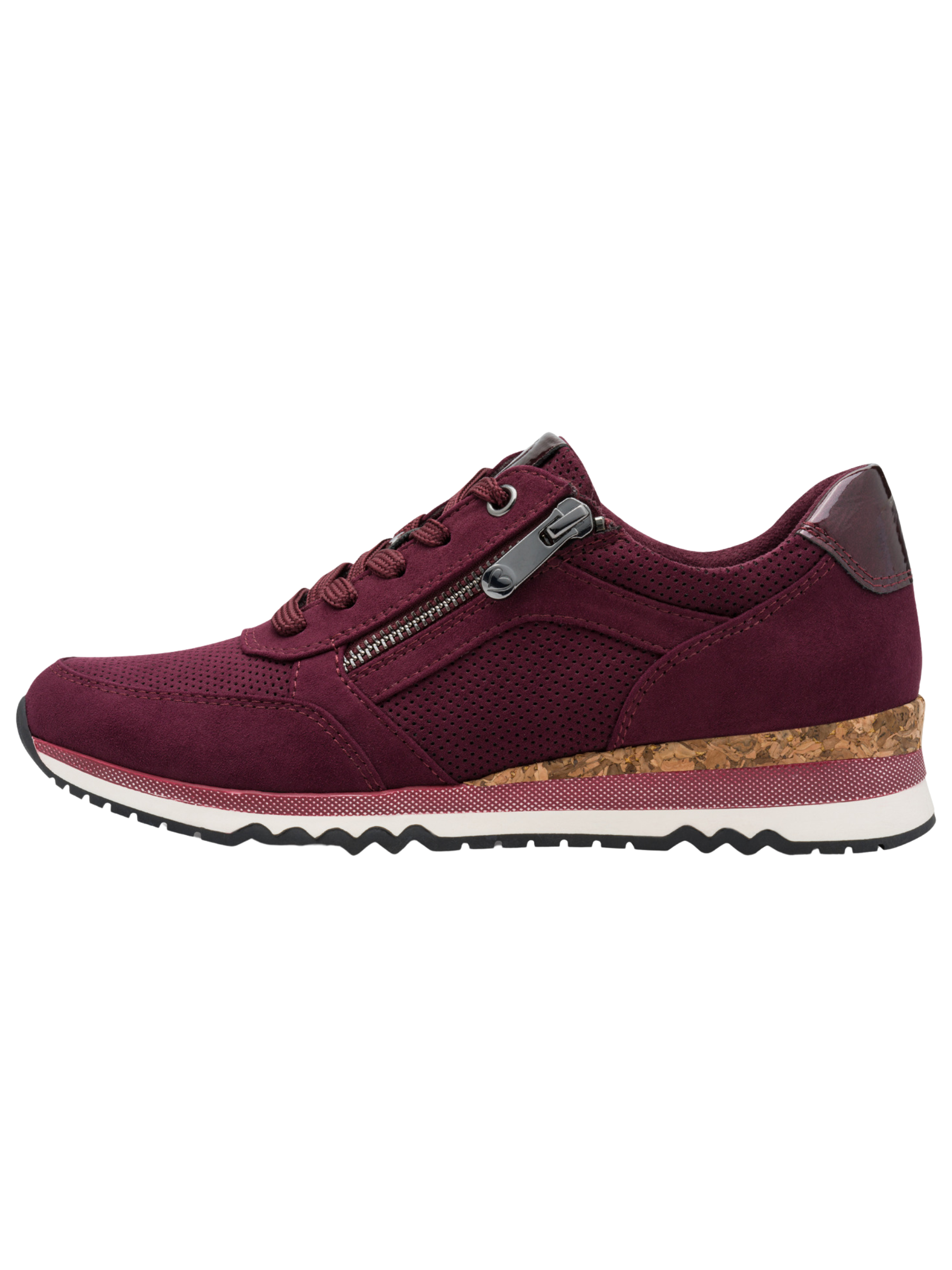 Marco Tozzi 23781 567 Mulberry Comb Trainer lace-up trainer with side zip and textured finish
