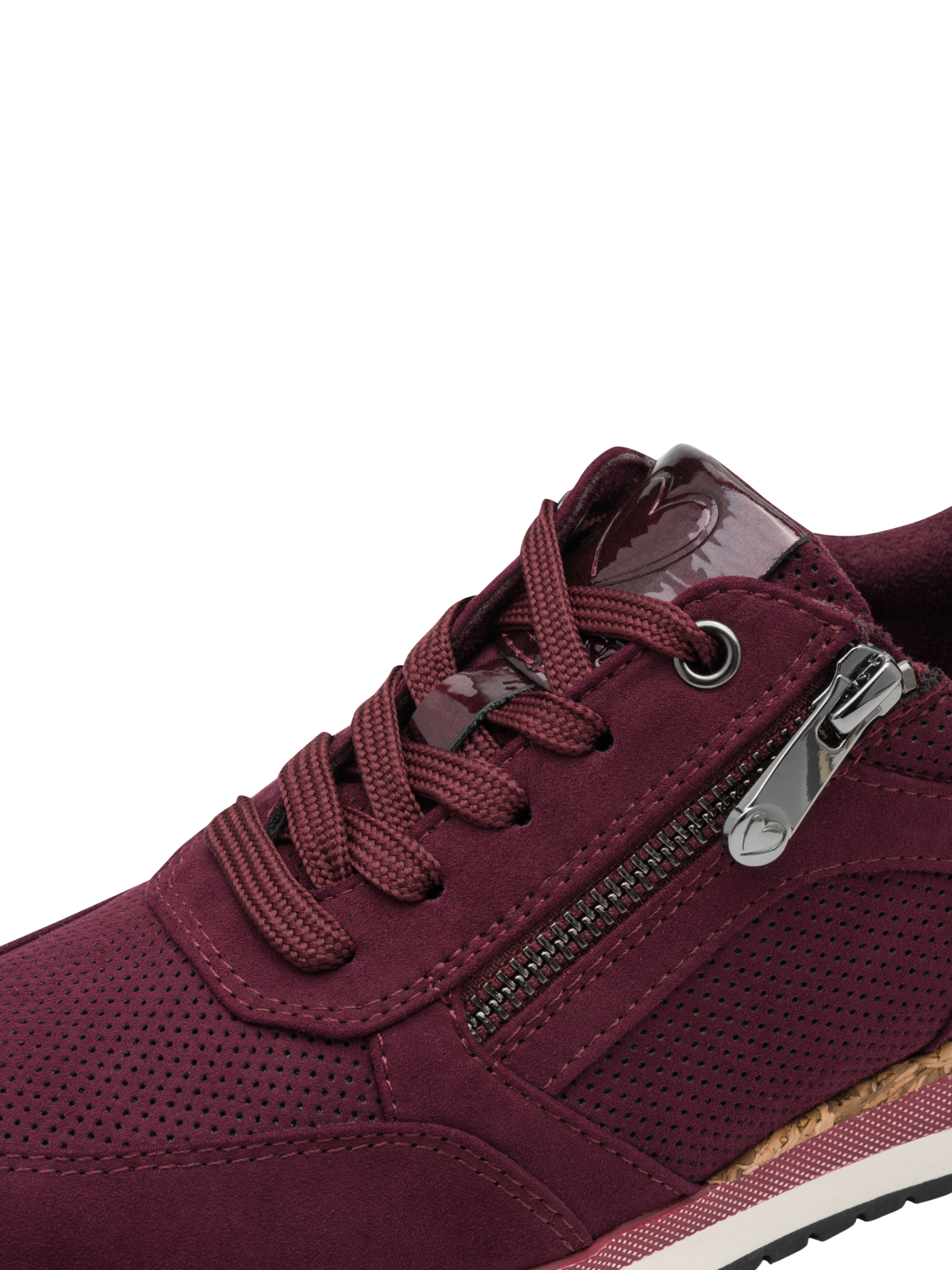 Marco Tozzi 23781 567 Mulberry Comb Trainer lace-up trainer with side zip and textured finish