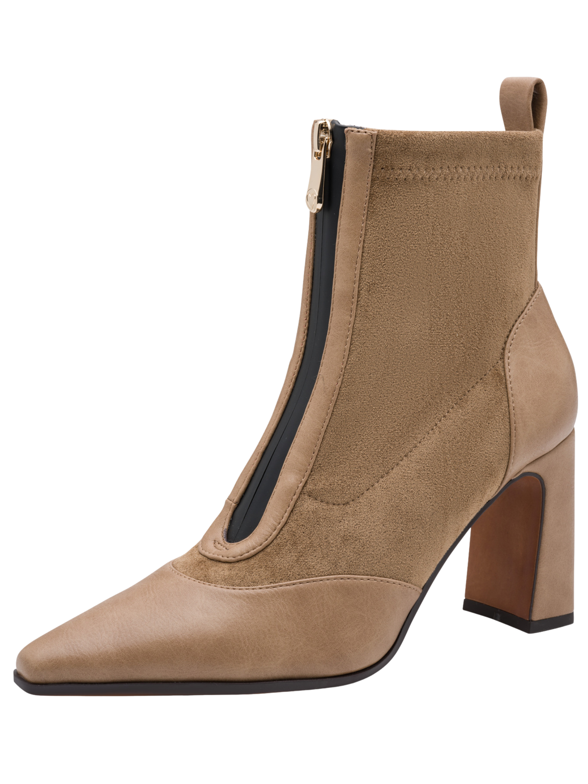 Marco Tozzi 25334 394 Antelope Comb Boot pointed ankle boot with front zip and 85mm block heel