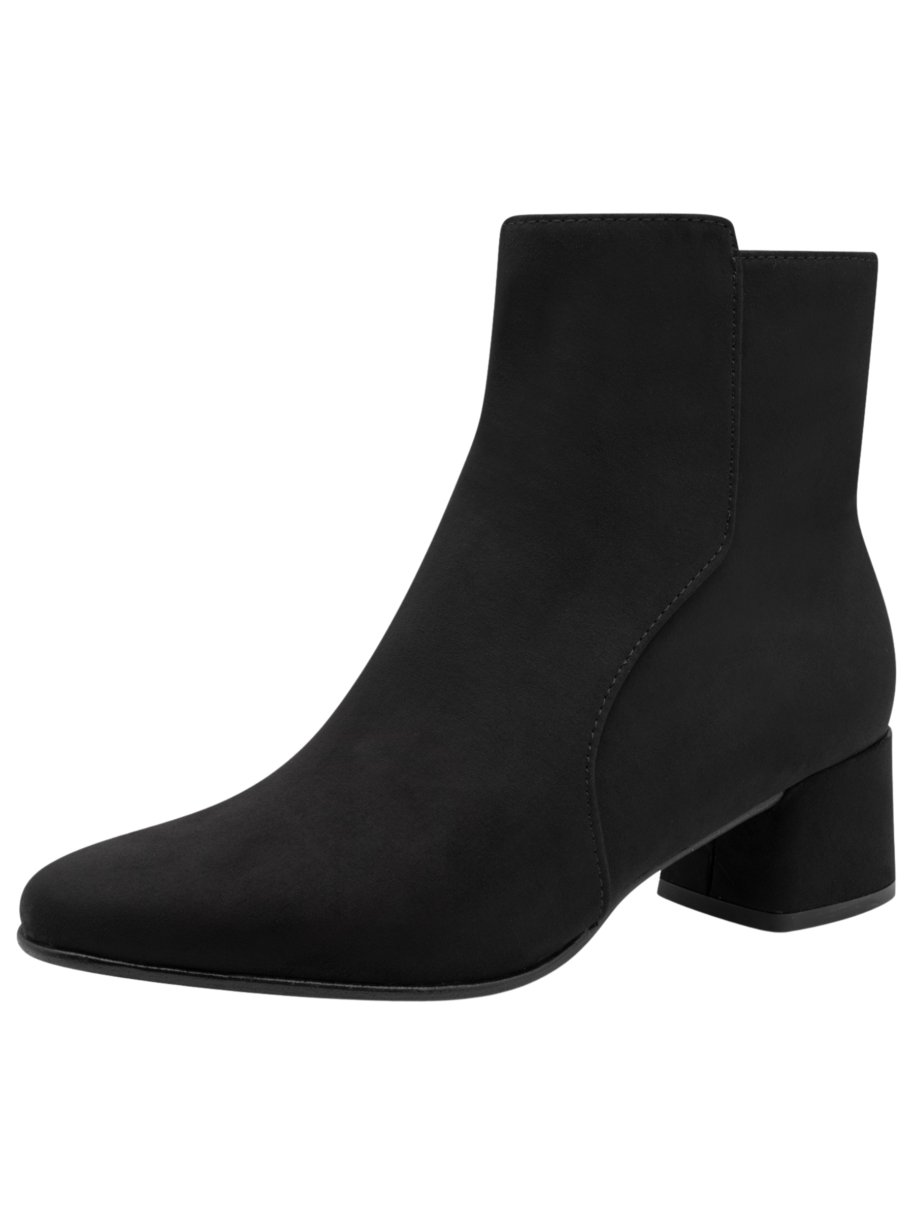 Marco Tozzi 25364 001 Black Boot textile ankle boot with side zip fastening and 45mm block heel