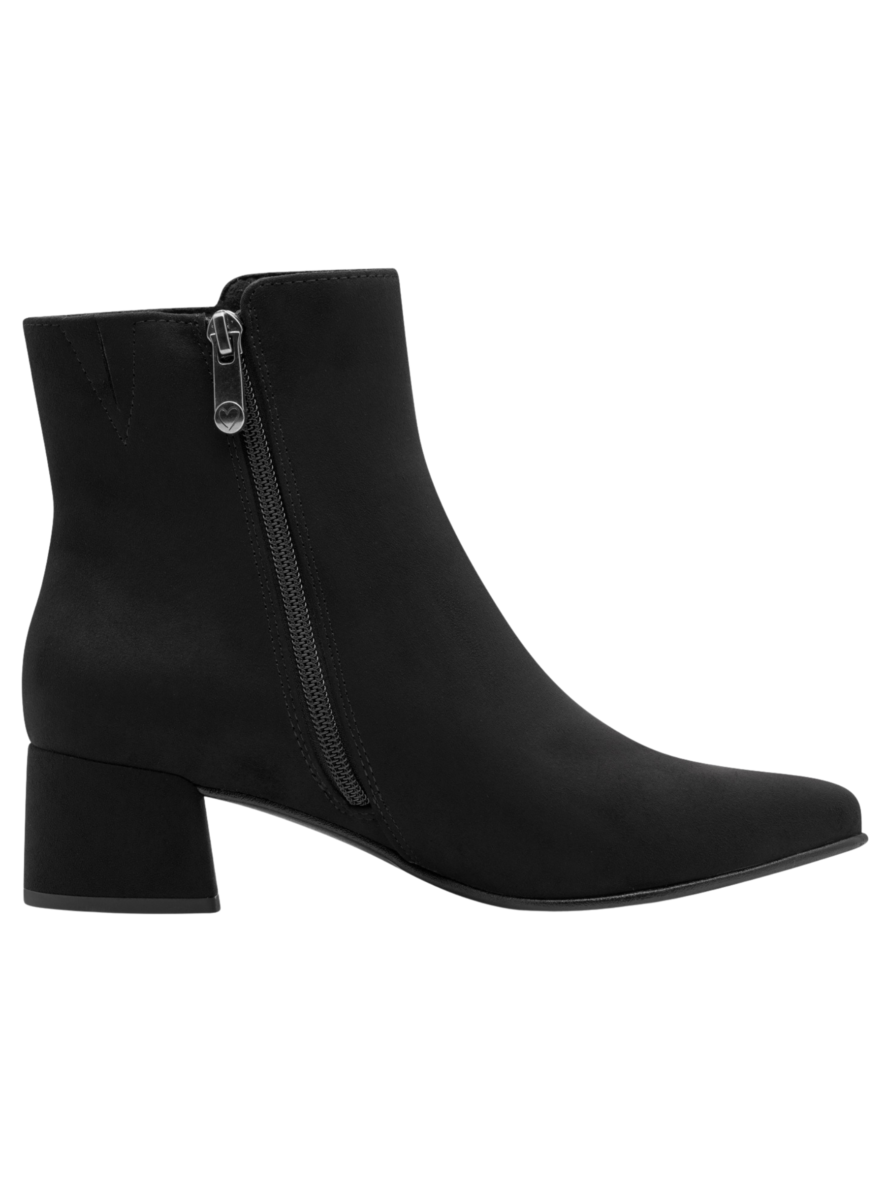 Marco Tozzi 25364 001 Black Boot textile ankle boot with side zip fastening and 45mm block heel