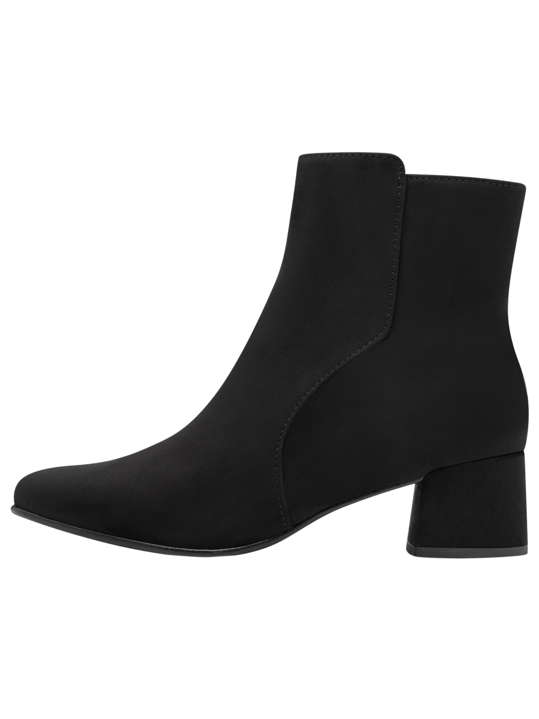 Marco Tozzi 25364 001 Black Boot textile ankle boot with side zip fastening and 45mm block heel