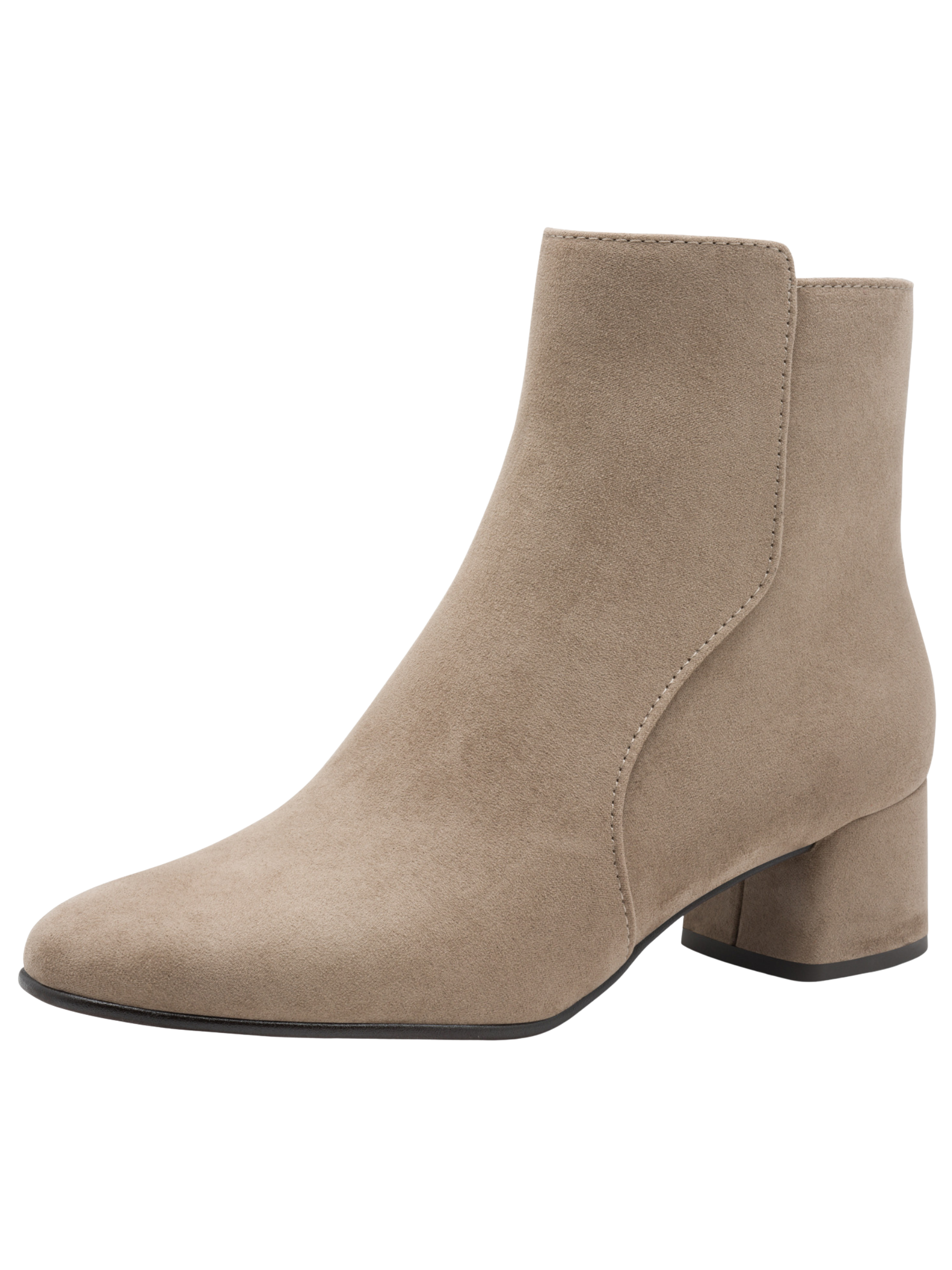Marco Tozzi 25364 270 Stone Boot textile ankle boot with side zip fastening and 45mm block heel