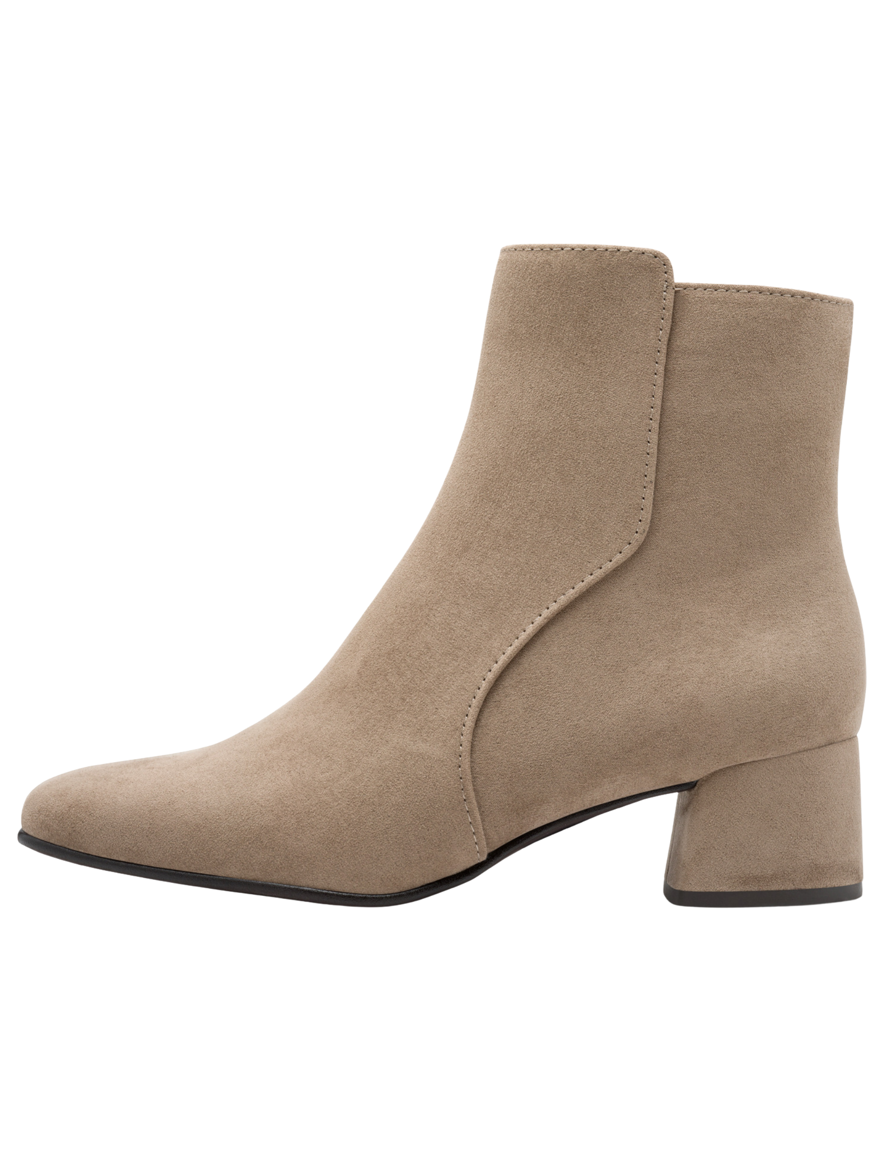 Marco Tozzi 25364 270 Stone Boot textile ankle boot with side zip fastening and 45mm block heel