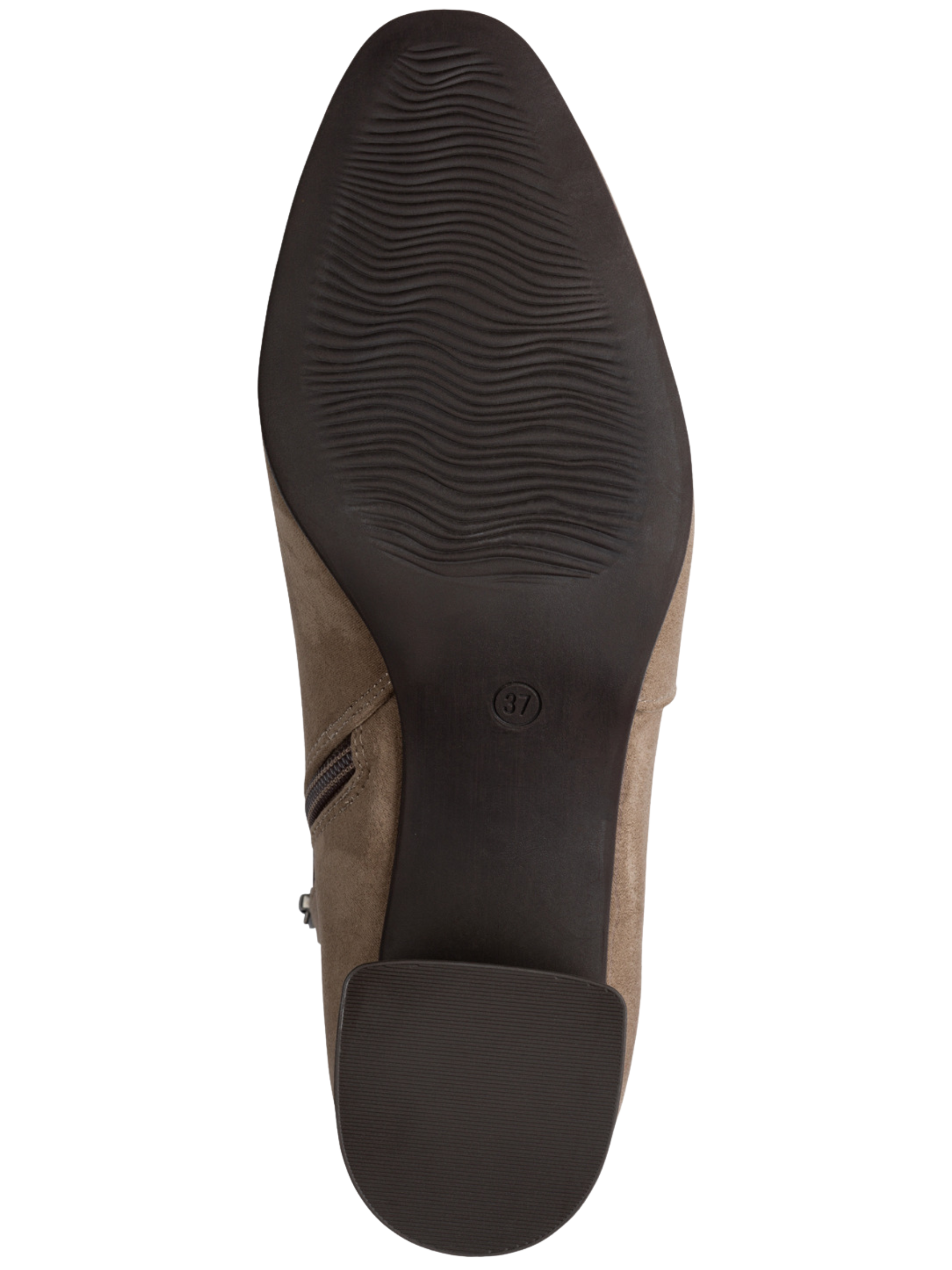 Marco Tozzi 25364 270 Stone Boot textile ankle boot with side zip fastening and 45mm block heel