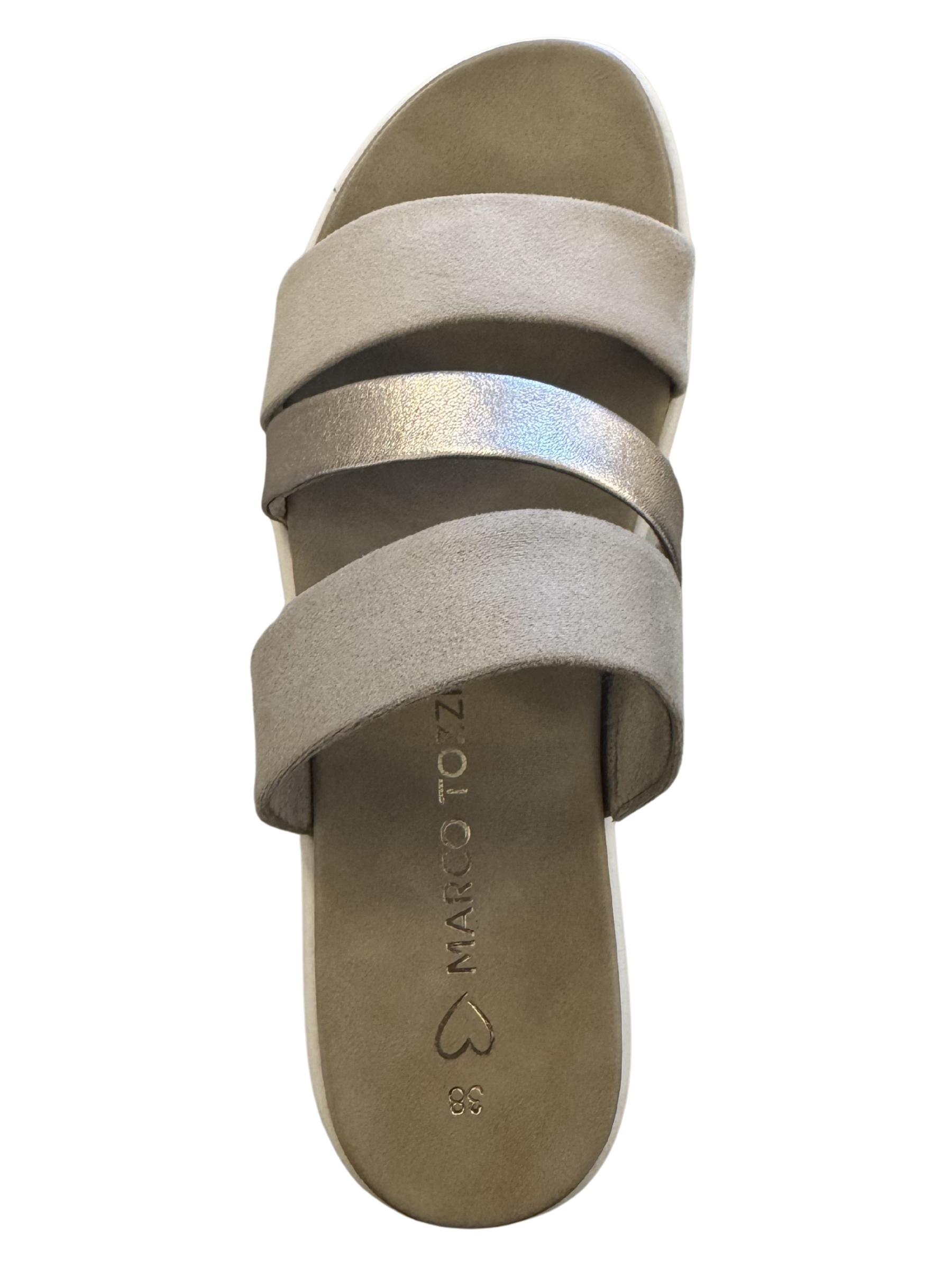 Marco Tozzi 27211 435 Dune Comb Sandal with multi-strap design and metallic detail.