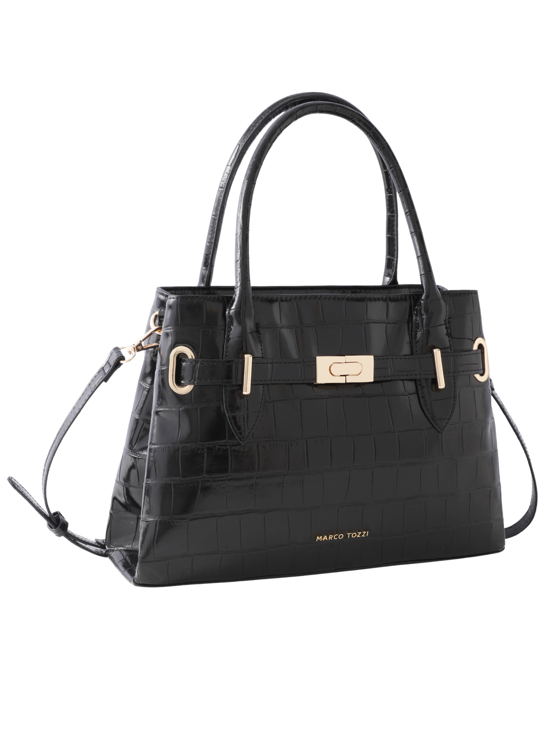 Marco Tozzi 61017 067 Handbag croco-effect structured handbag with top handles and shoulder strap