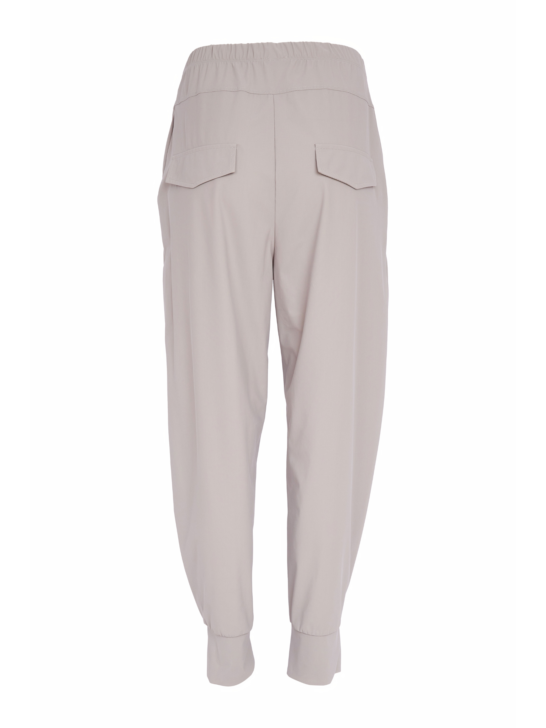 Naya NAS26 101 Cuff Trousers with smooth stretch fabric, elasticated waist and cuffed hem detail.