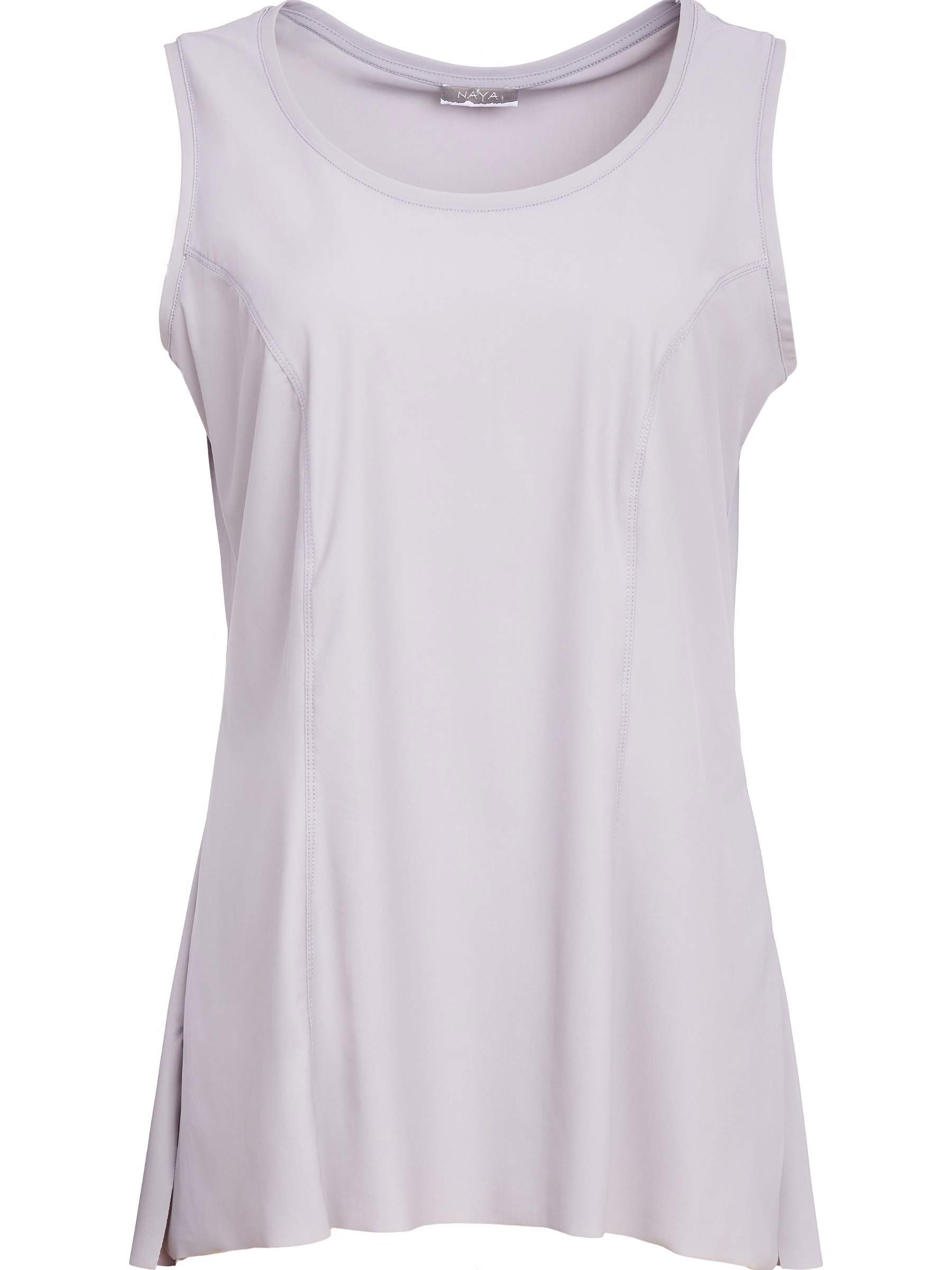 Naya NAS26 103 Scooped Back Cami Top with smooth stretch fabric, sleeveless design and elegant scooped back detail.