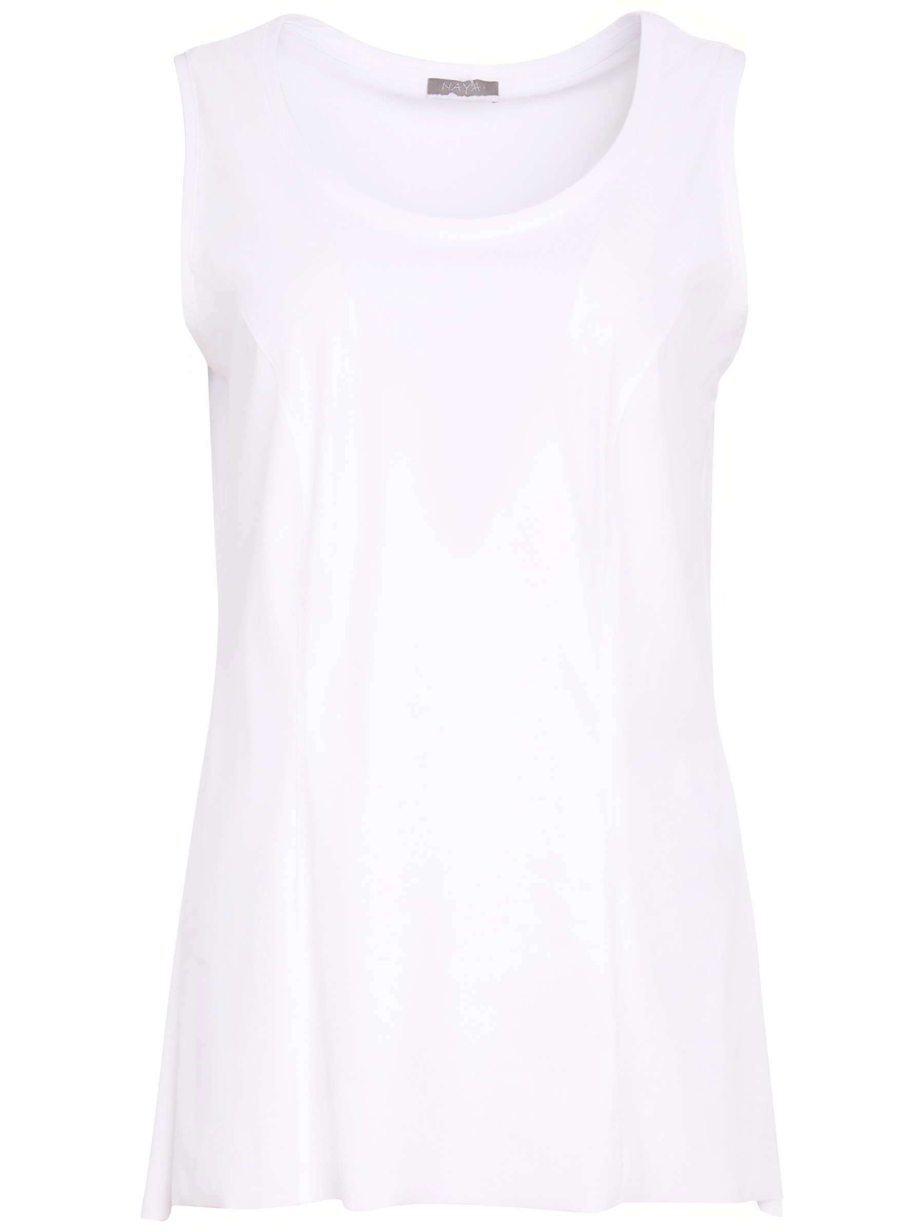 Naya NAS26 103 Scooped Back Cami Top with smooth stretch fabric, sleeveless design and elegant scooped back detail.
