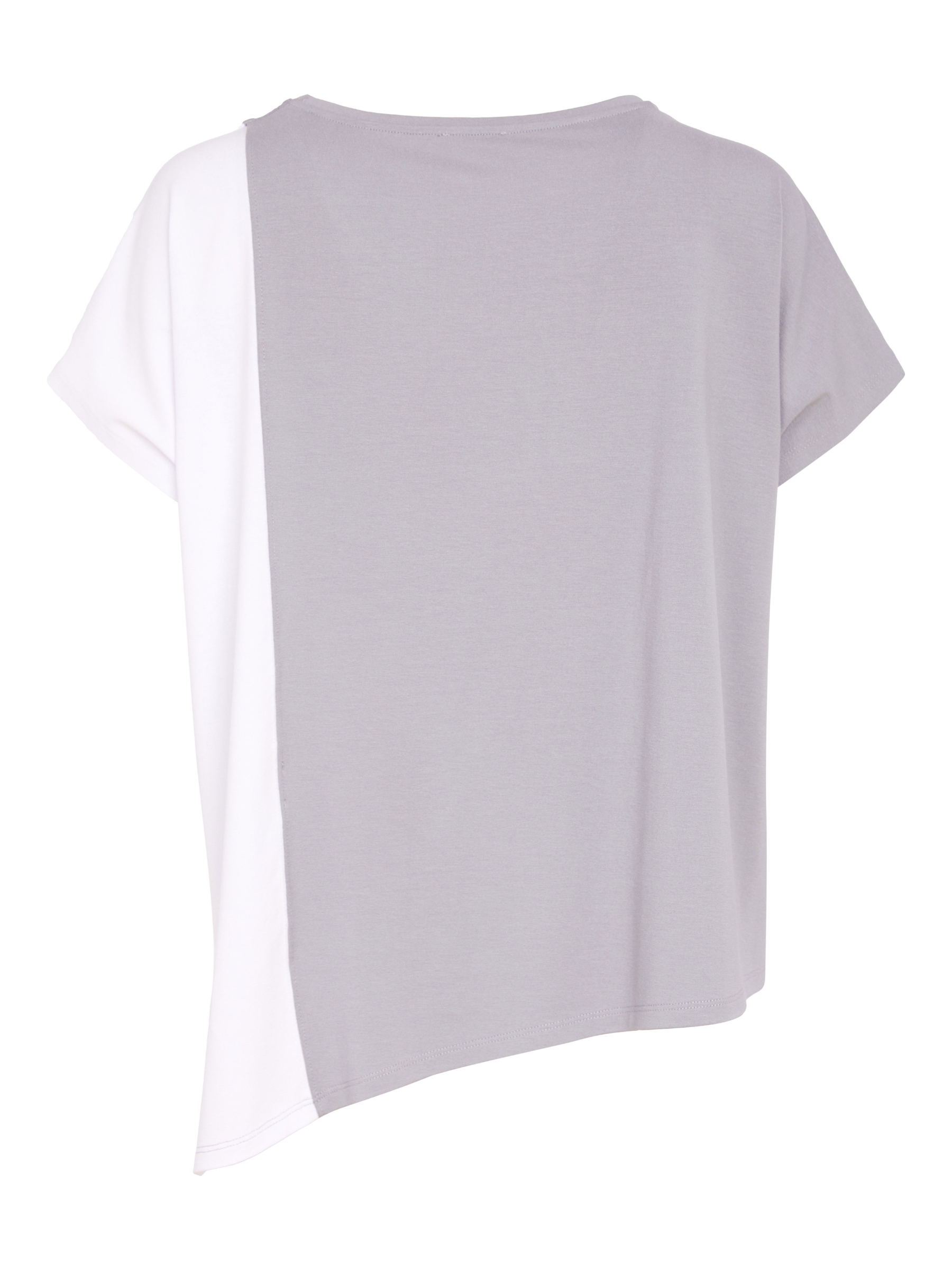 Naya NAS26 119 Placement Print Top featuring soft jersey fabric, round neckline, short sleeves and vertical front placement print.