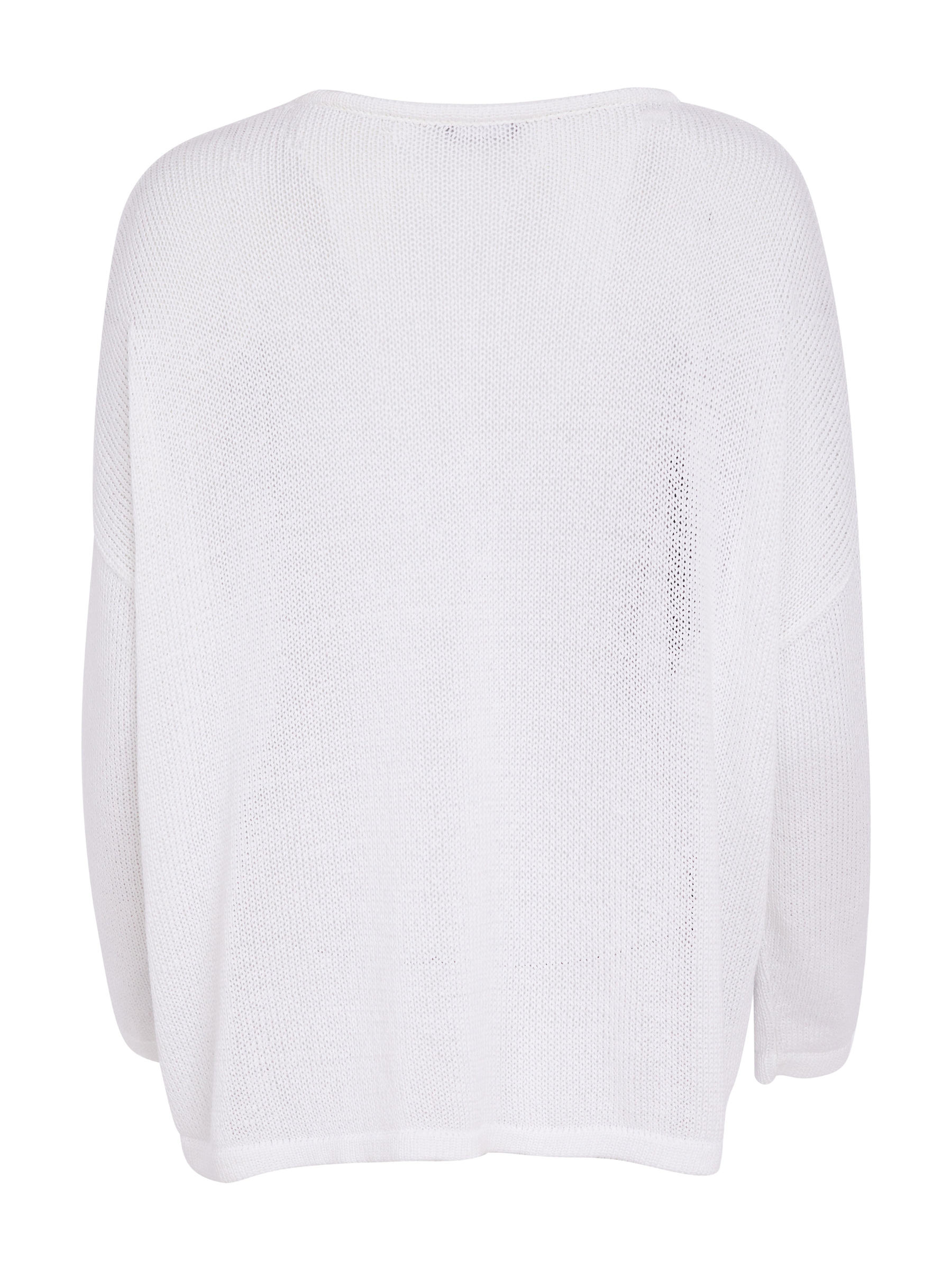 Naya NAS26 142 Soft Print Round Neck Organic Knit featuring lightweight organic cotton knit, round neckline and bold spot print design.