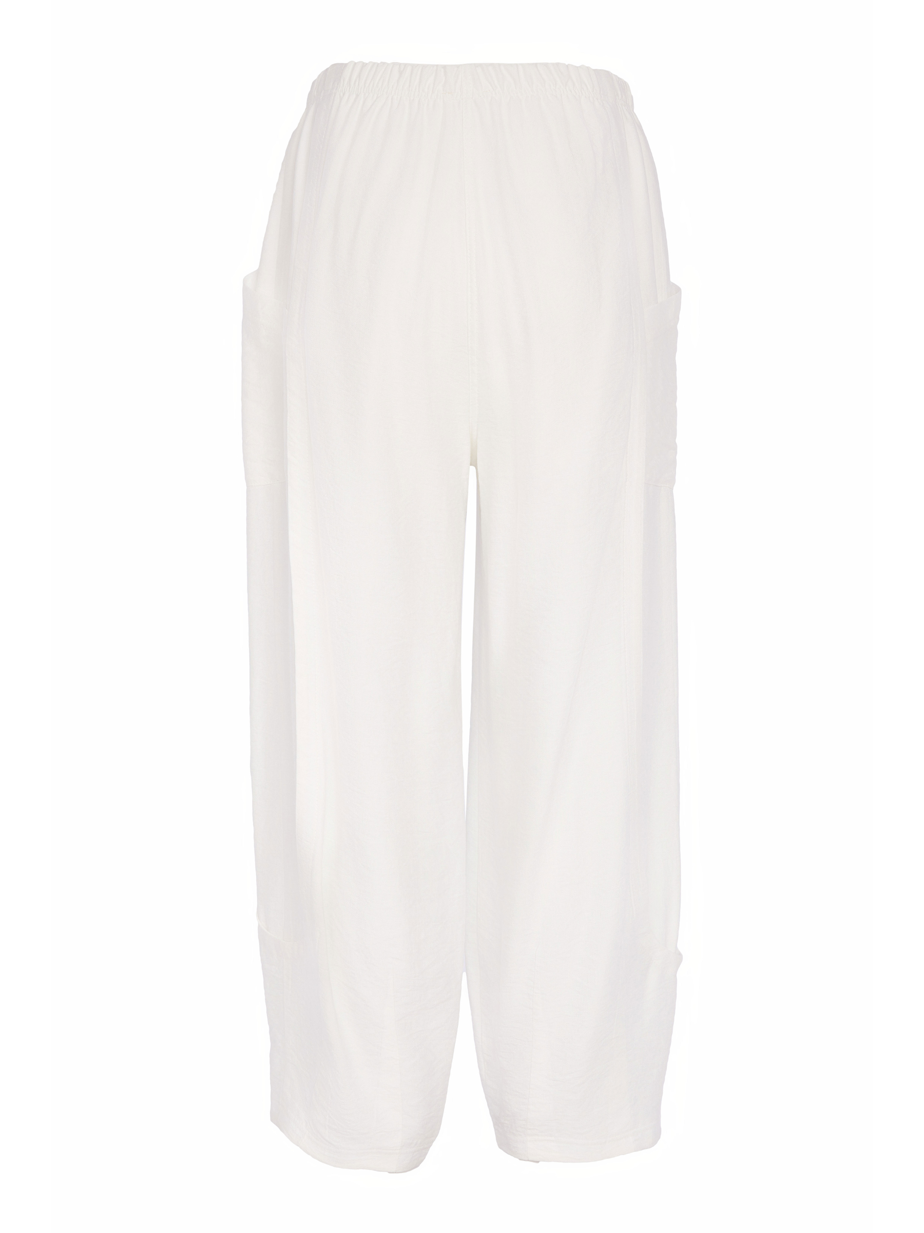 Naya NAS26 153 Soft Pull Up Trousers featuring elasticated waistband, relaxed leg shape and fluid viscose-blend fabric.