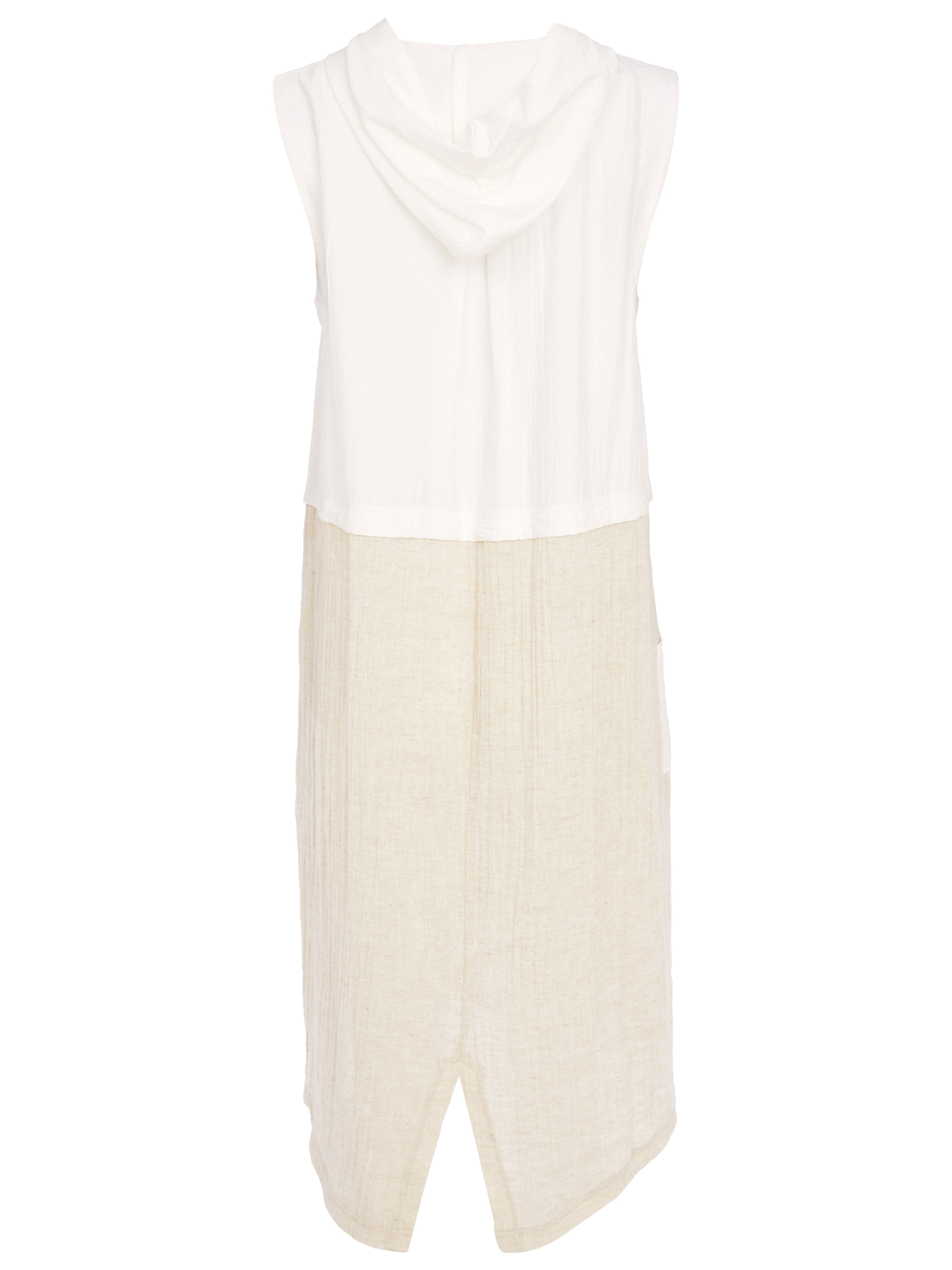 Naya NAS26 157 Hooded Waistcoat featuring sleeveless design, zip-through front, hooded neckline and soft rayon-blend fabric.
