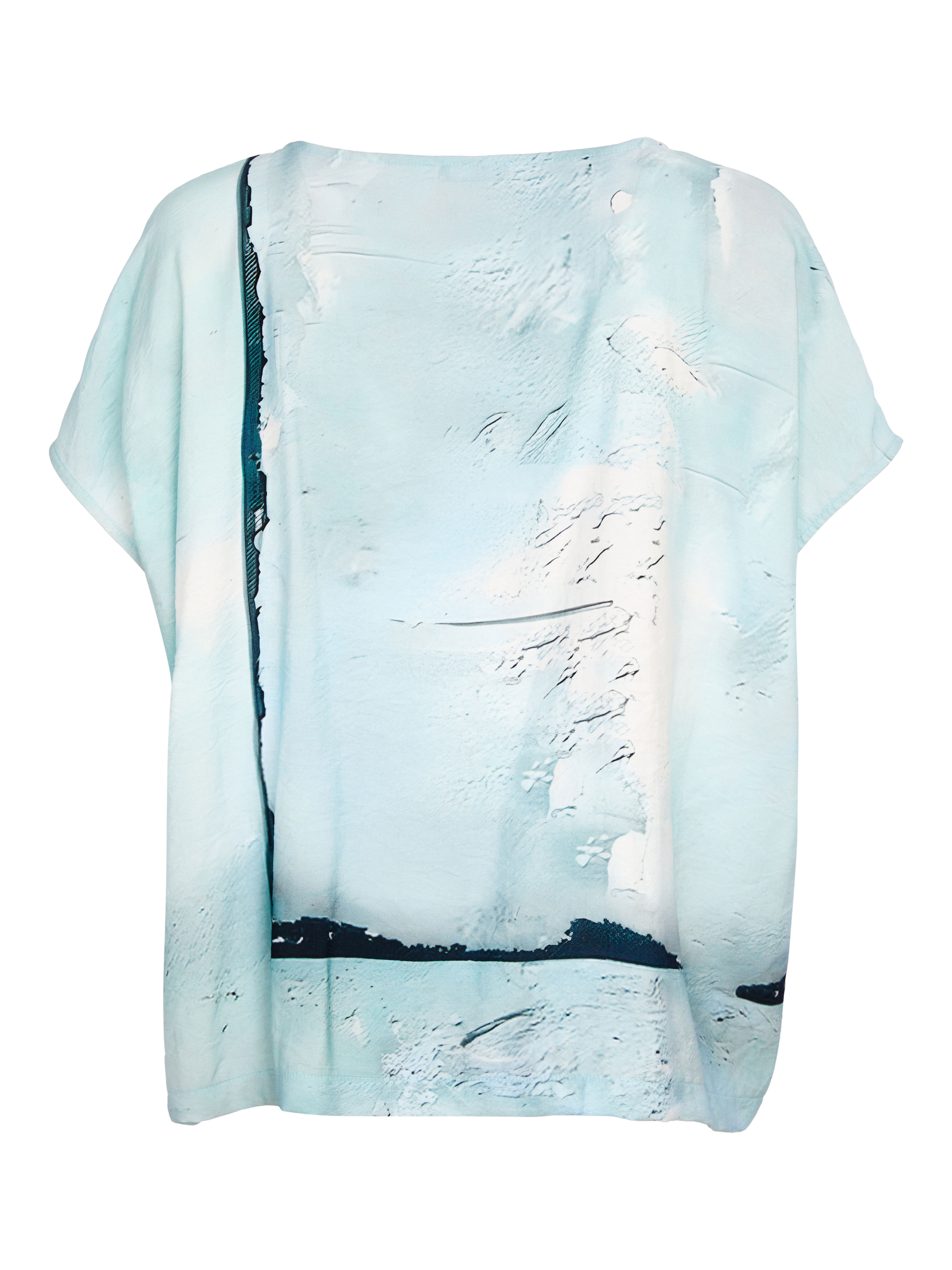 Naya NAS26 299 square shape faded print top with relaxed fit and modern silhouette.