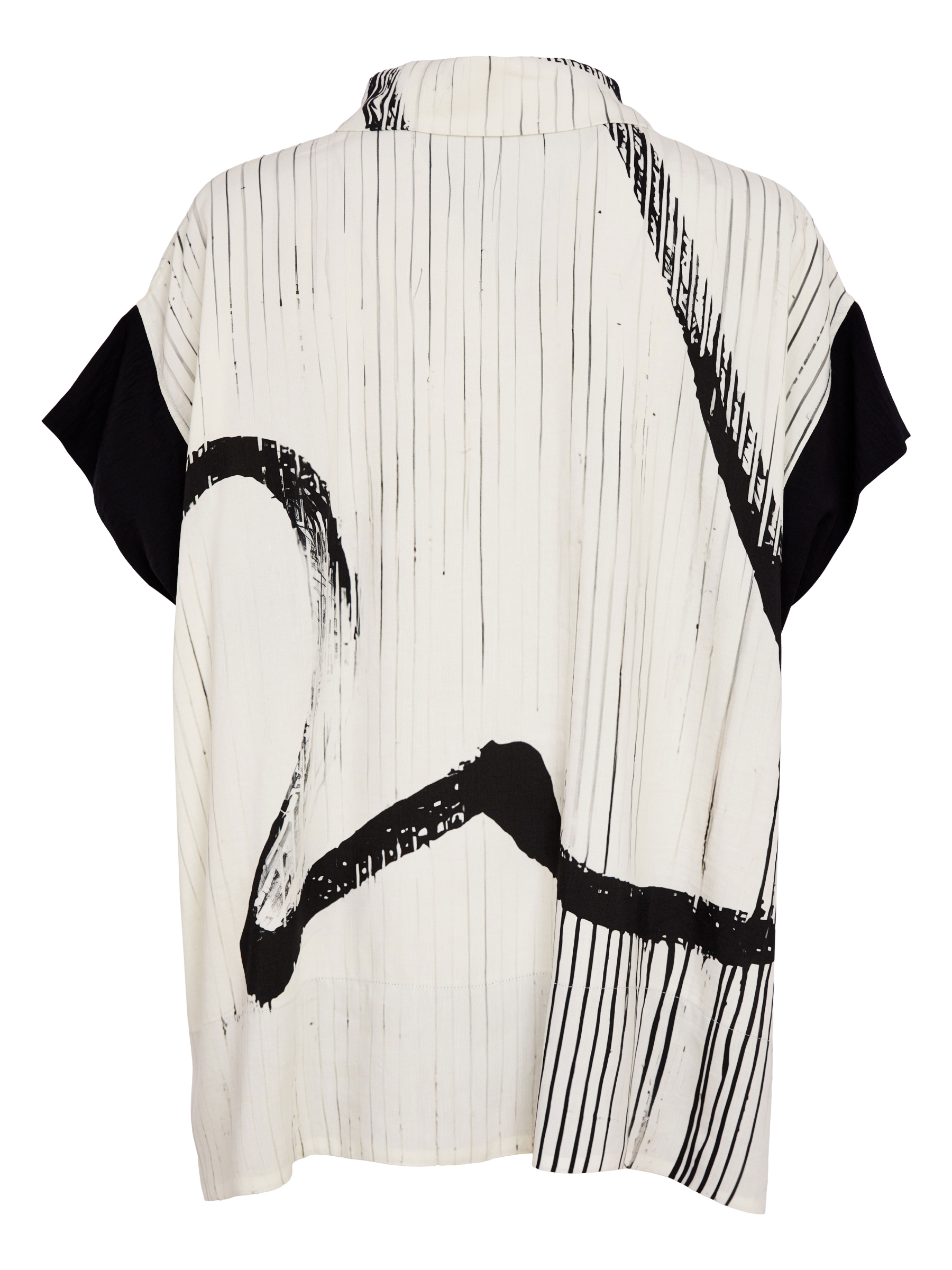 Naya NAS26 318 brush stroke print blouse with relaxed fit and contemporary silhouette.
