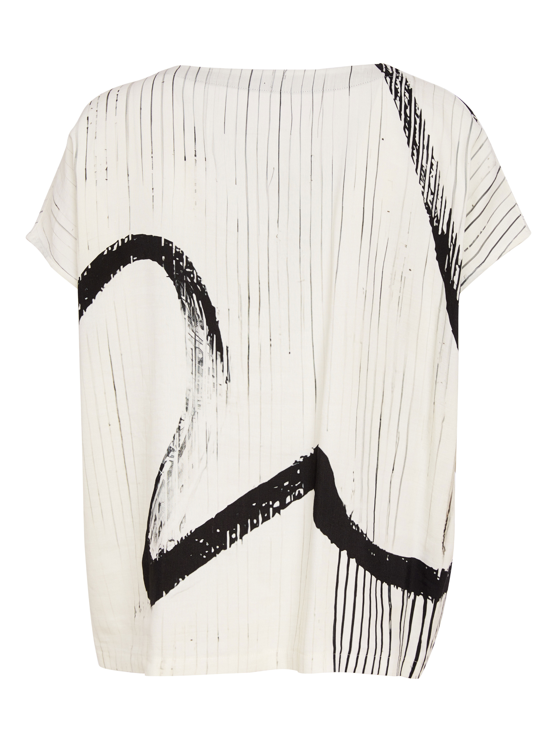 Naya NAS26 319 brush stroke V-neck top with relaxed fit and contemporary silhouette.