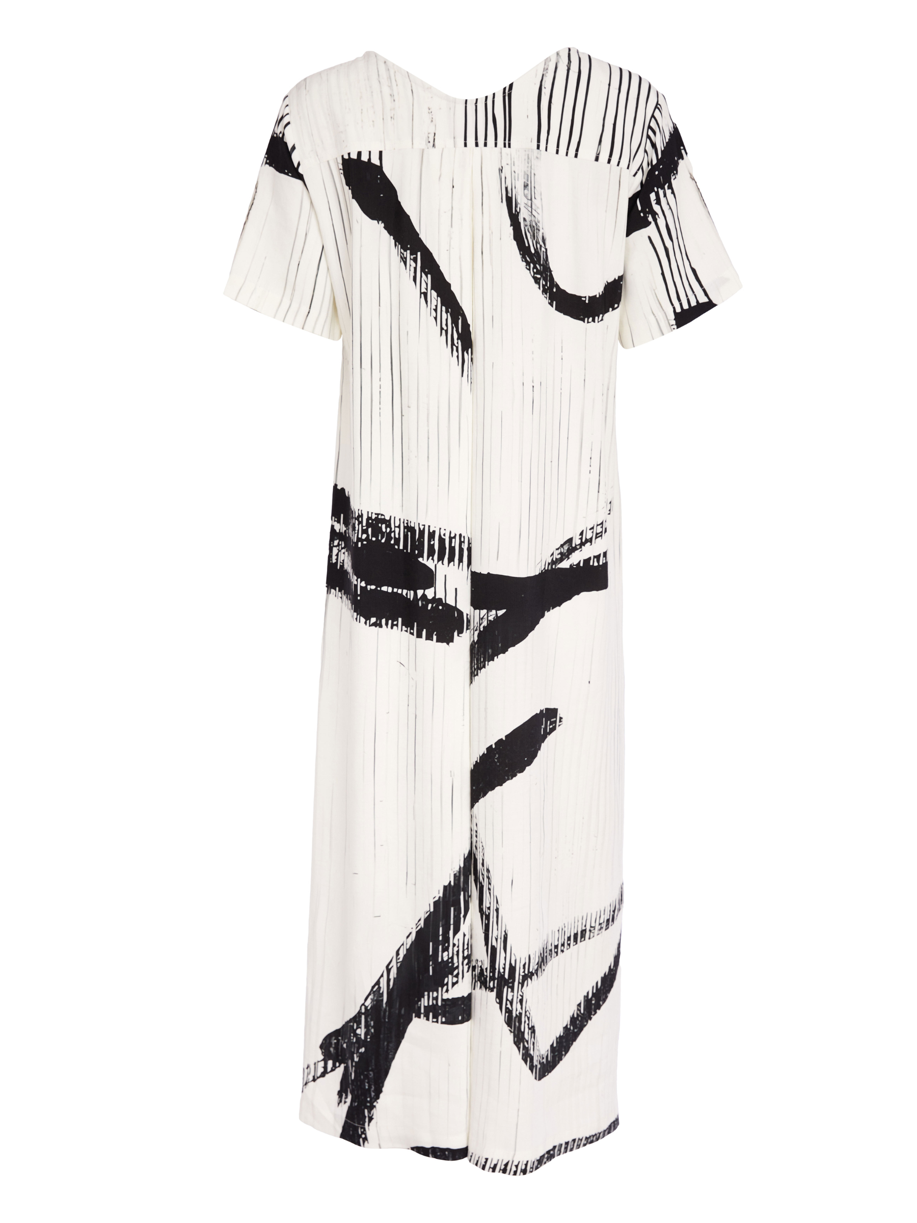 Naya NAS26 320 brush stroke print dress with relaxed fit and contemporary silhouette.
