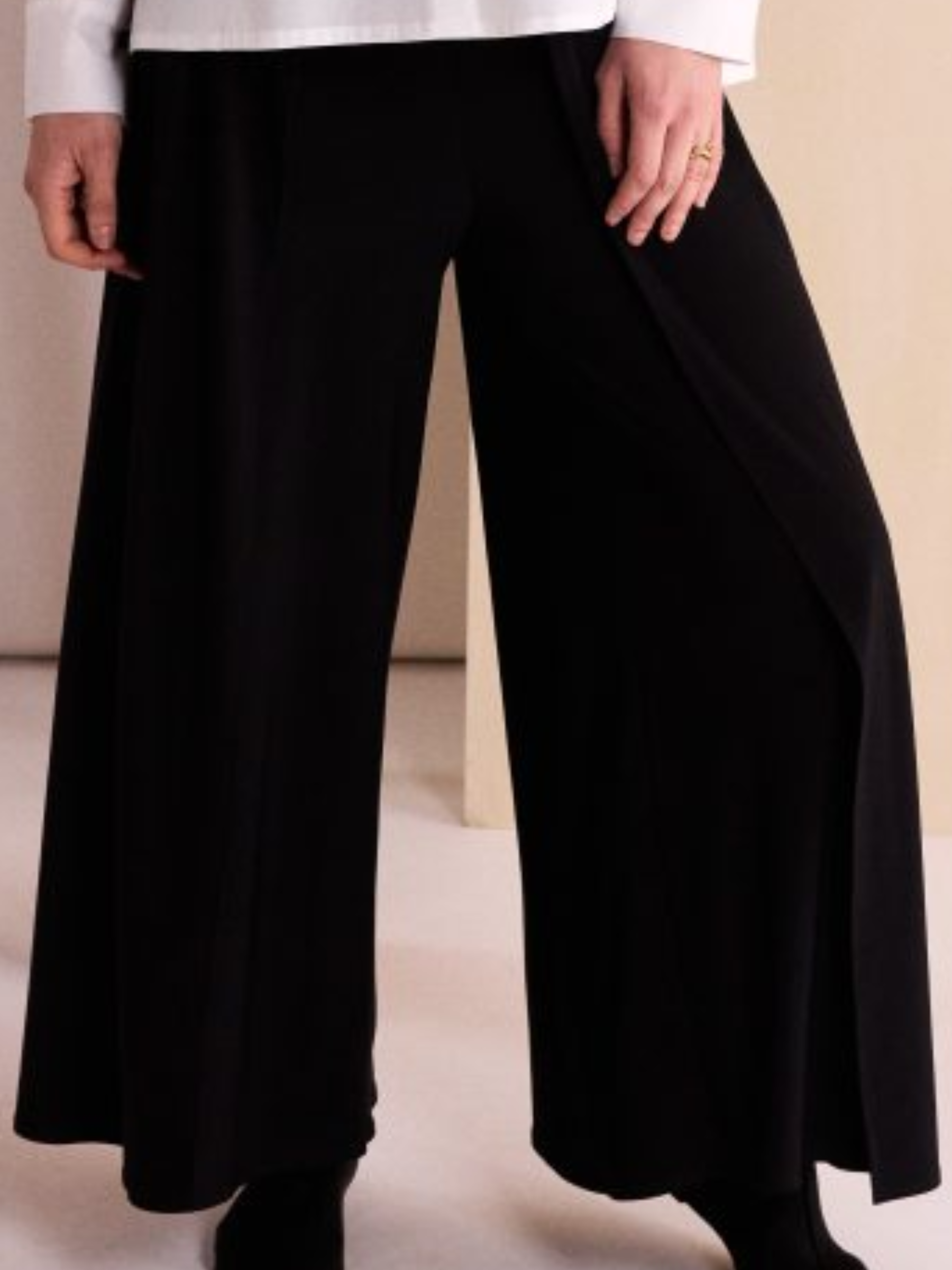 Naya NAW26 177 Jersey Overskirt With Trouser with wide-leg silhouette, overlay panels and pull-on waist