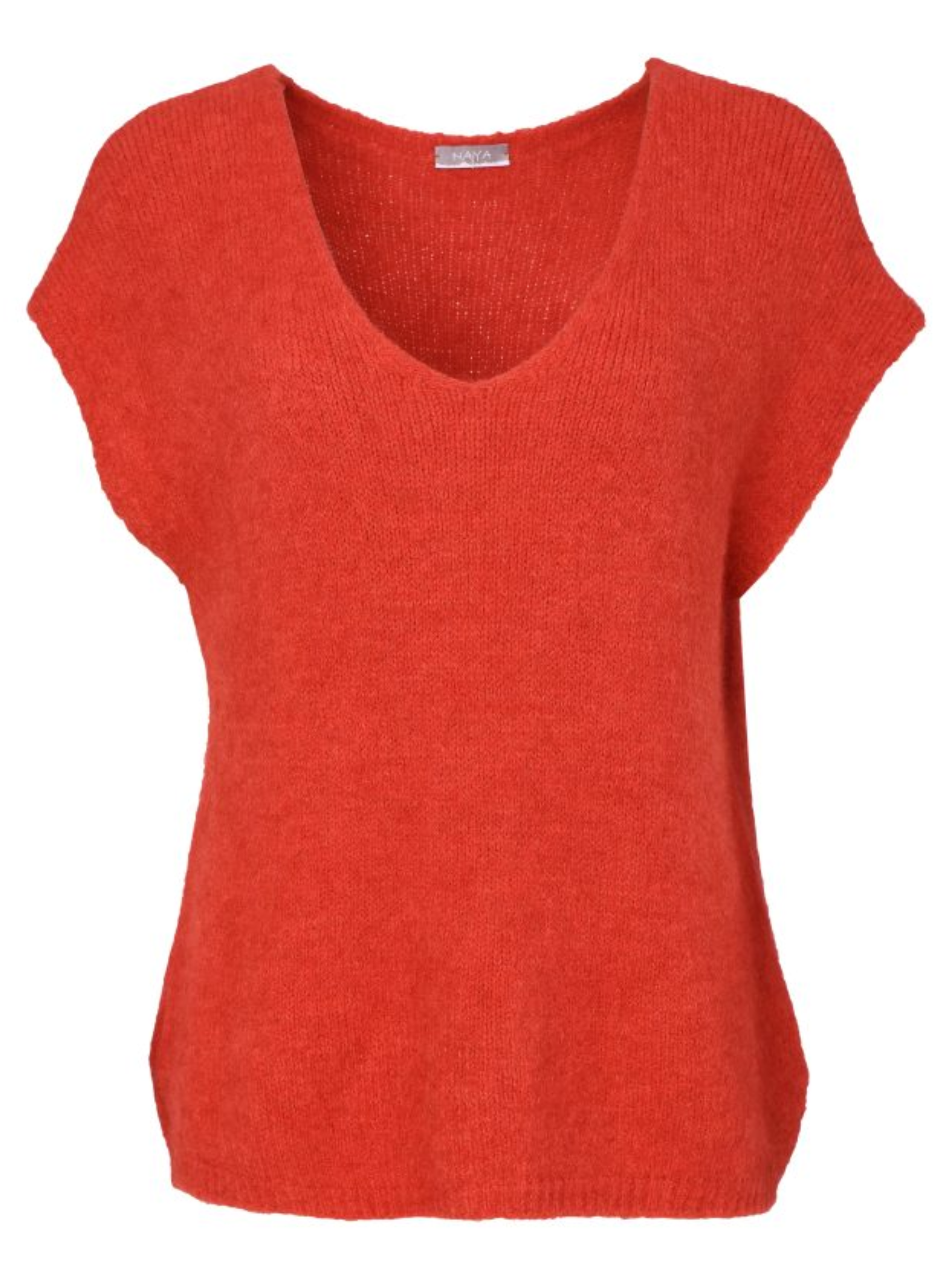 Naya NAW26 284 V-Neck Soft Knit with relaxed fit, soft texture, V-neckline and short sleeves