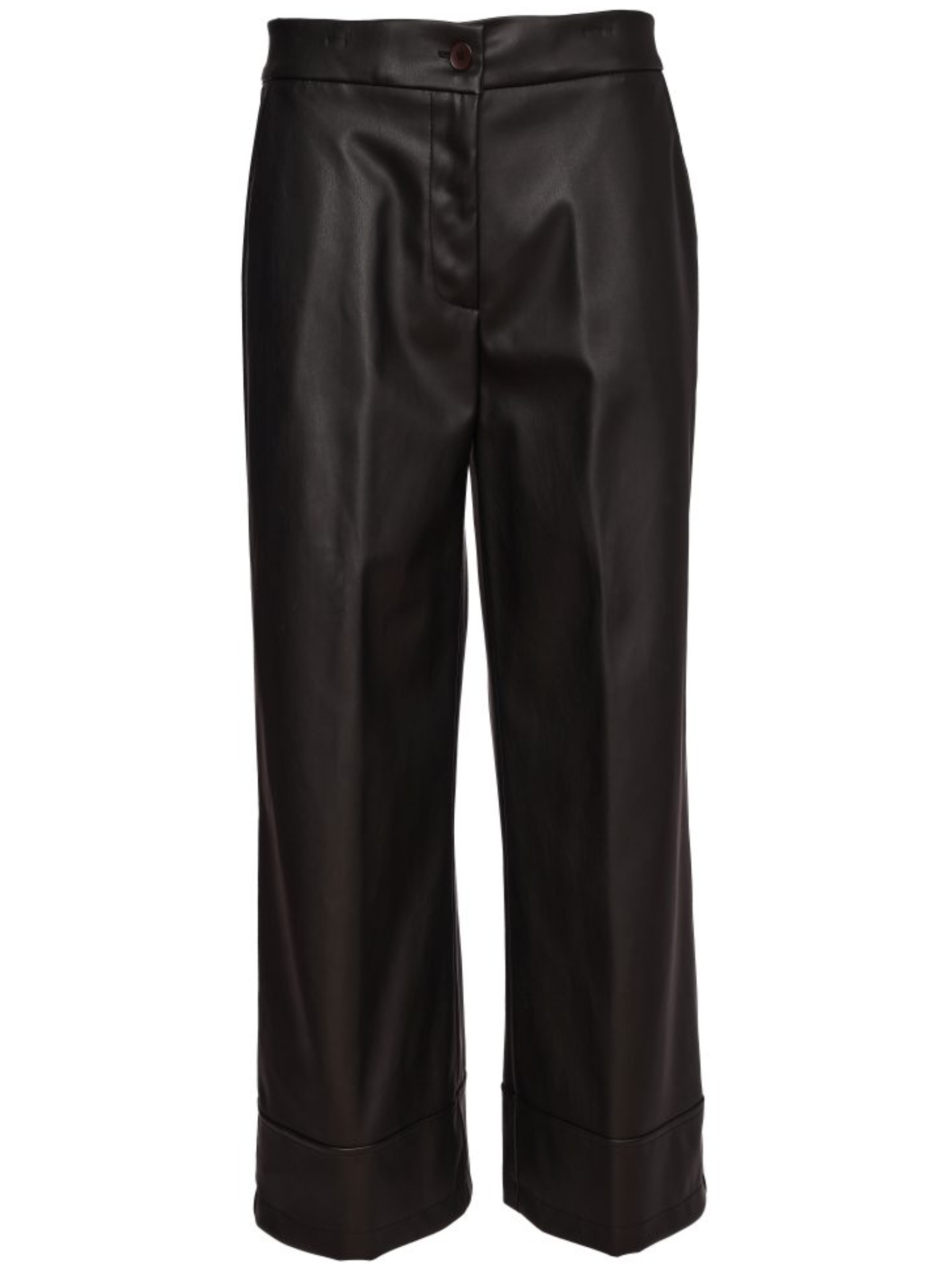 Naya NAW26 296 Leatherette Wide Leg Trouser with relaxed wide-leg silhouette and smooth leatherette finish