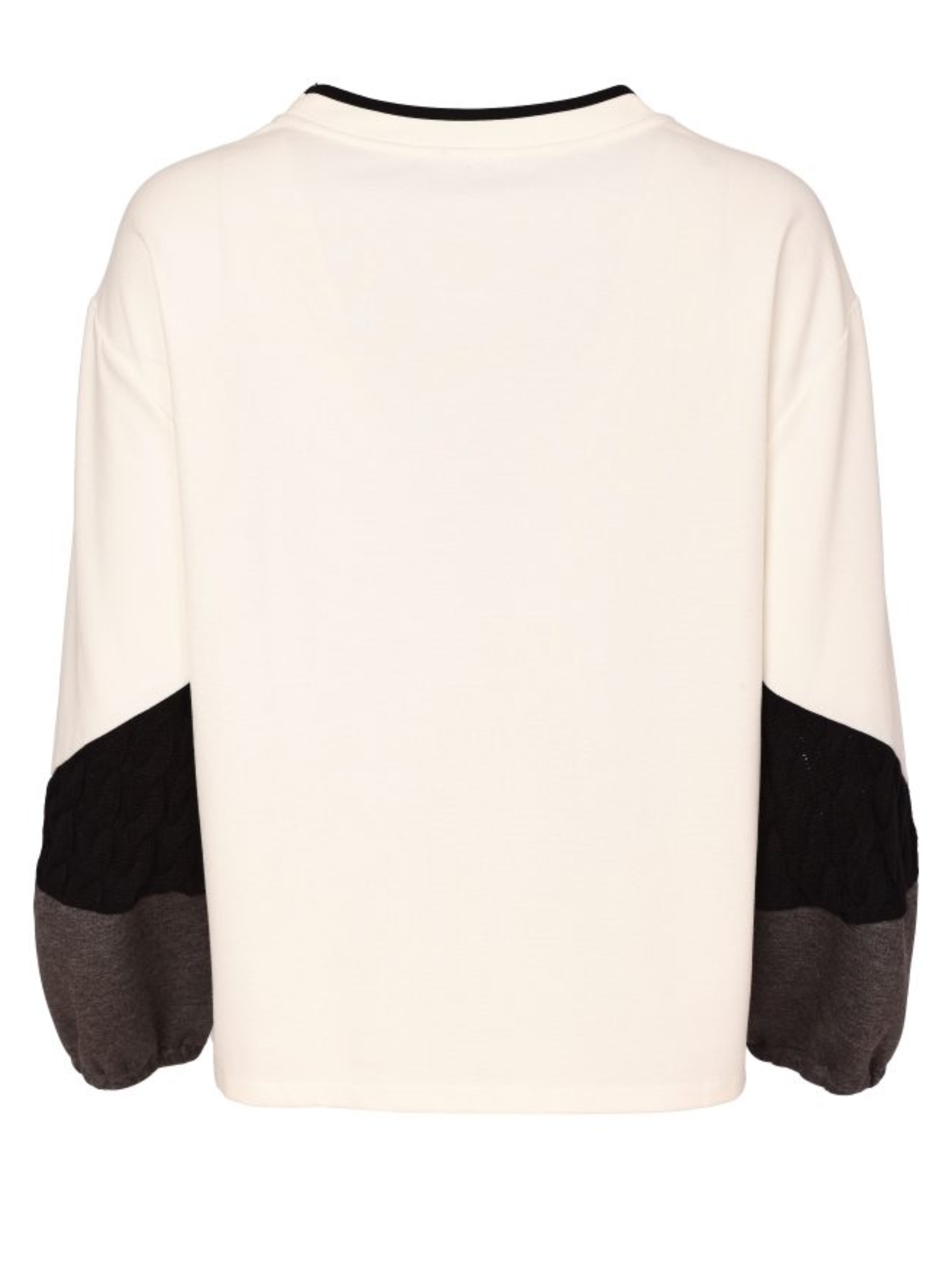 Naya NAW26 313 Round Neck Soft Top with relaxed fit, round neckline and contrast sleeve panel detail