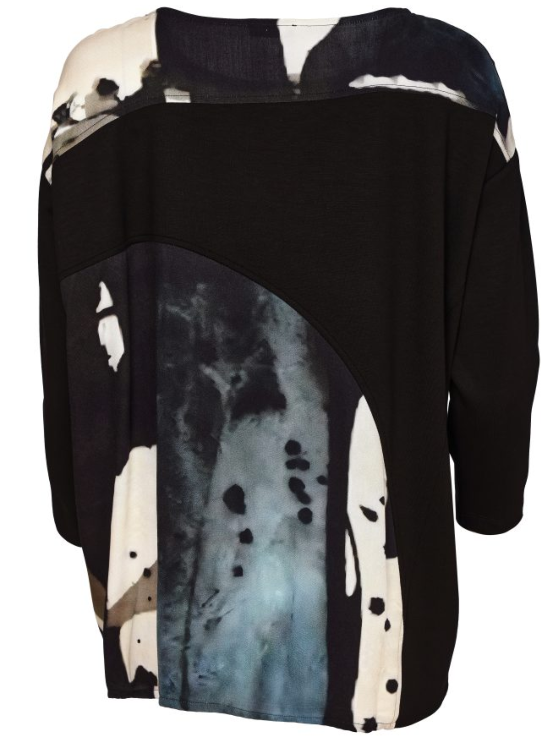 Naya NAW26 321 Print Round Neck Top with relaxed fit, round neckline and abstract placement print