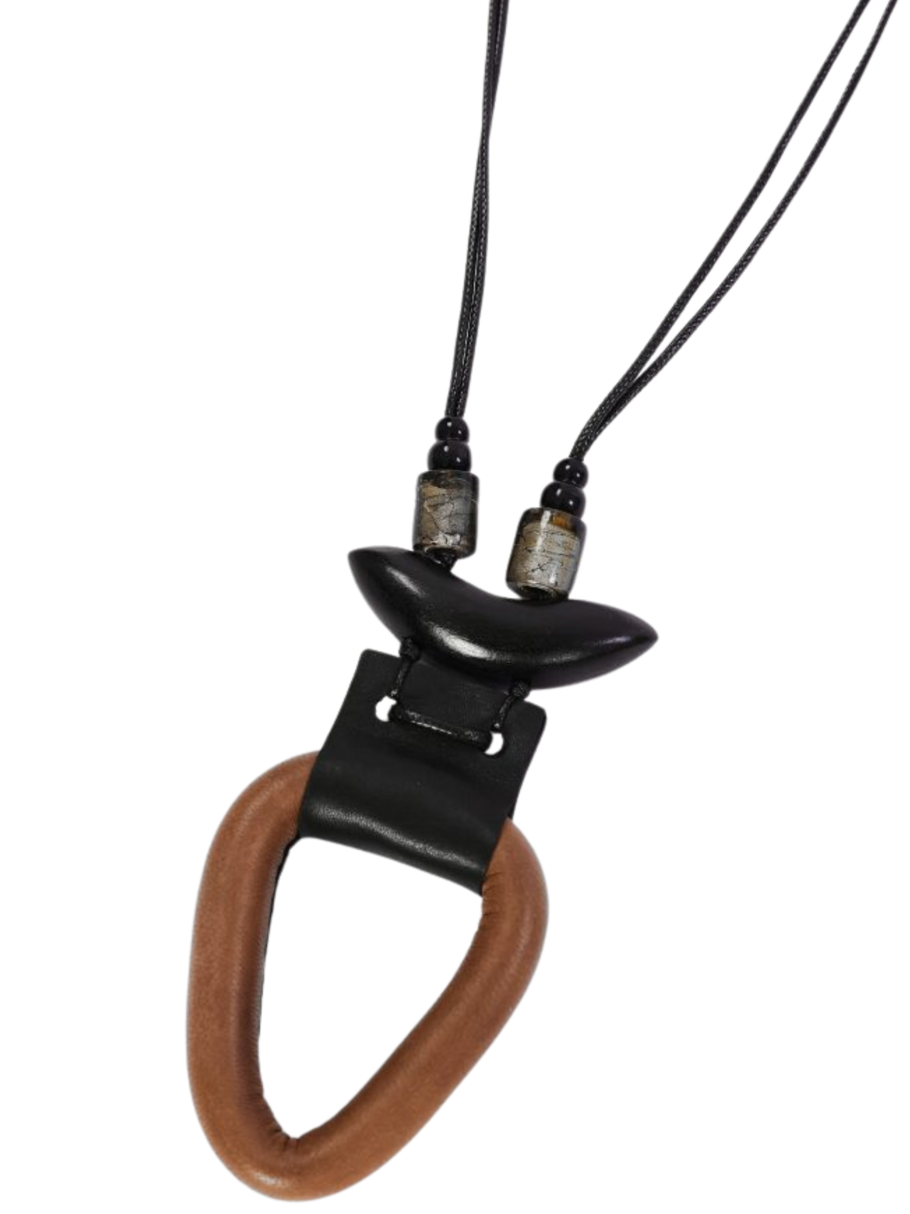 Naya NAW26 346 Triangle Necklace with adjustable cord, mixed shaped accents and bold triangle-style pendant