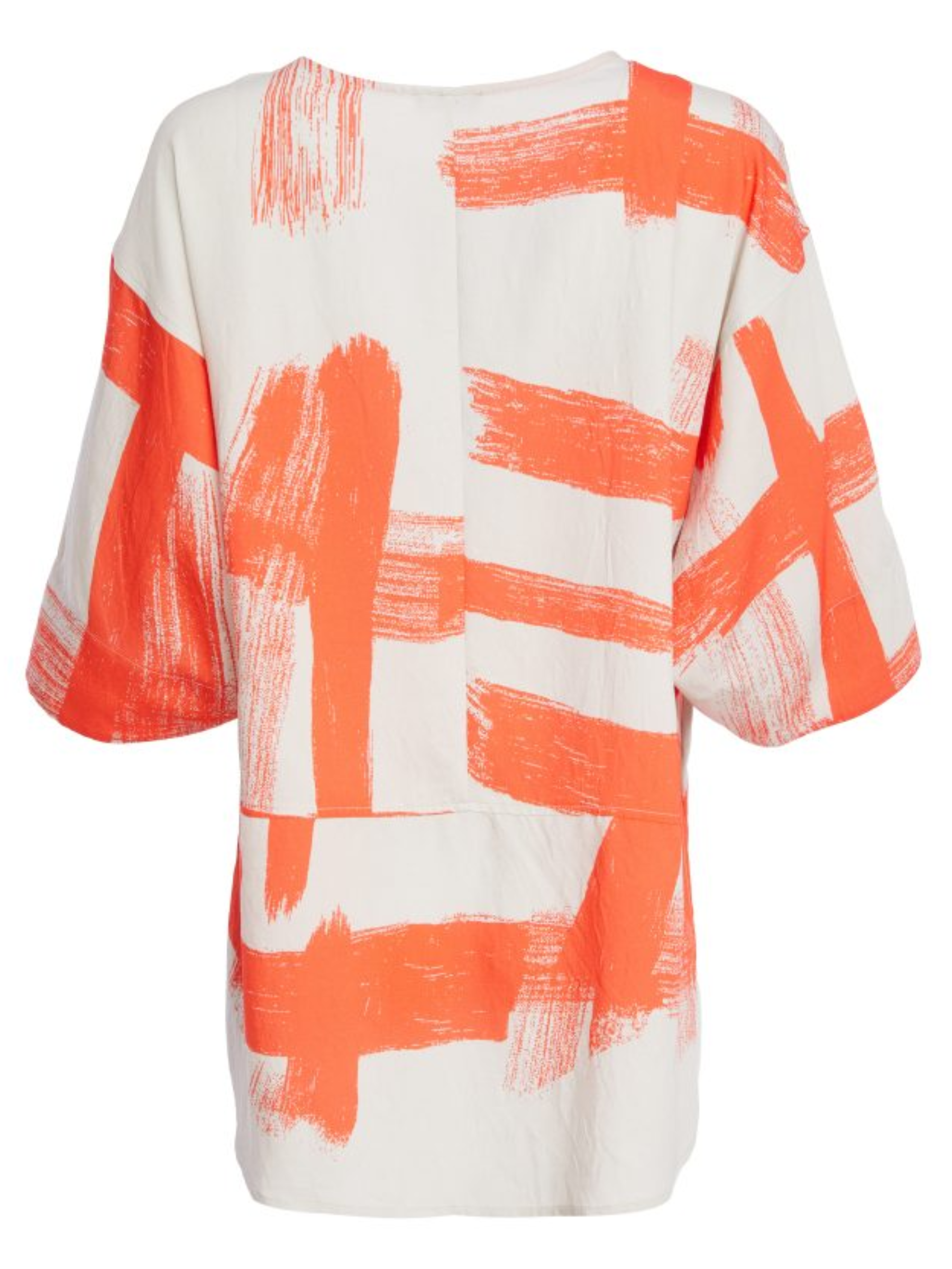 Naya NPA26 123 Paintwork Print Top with round neckline, wide short sleeves and relaxed boxy fit