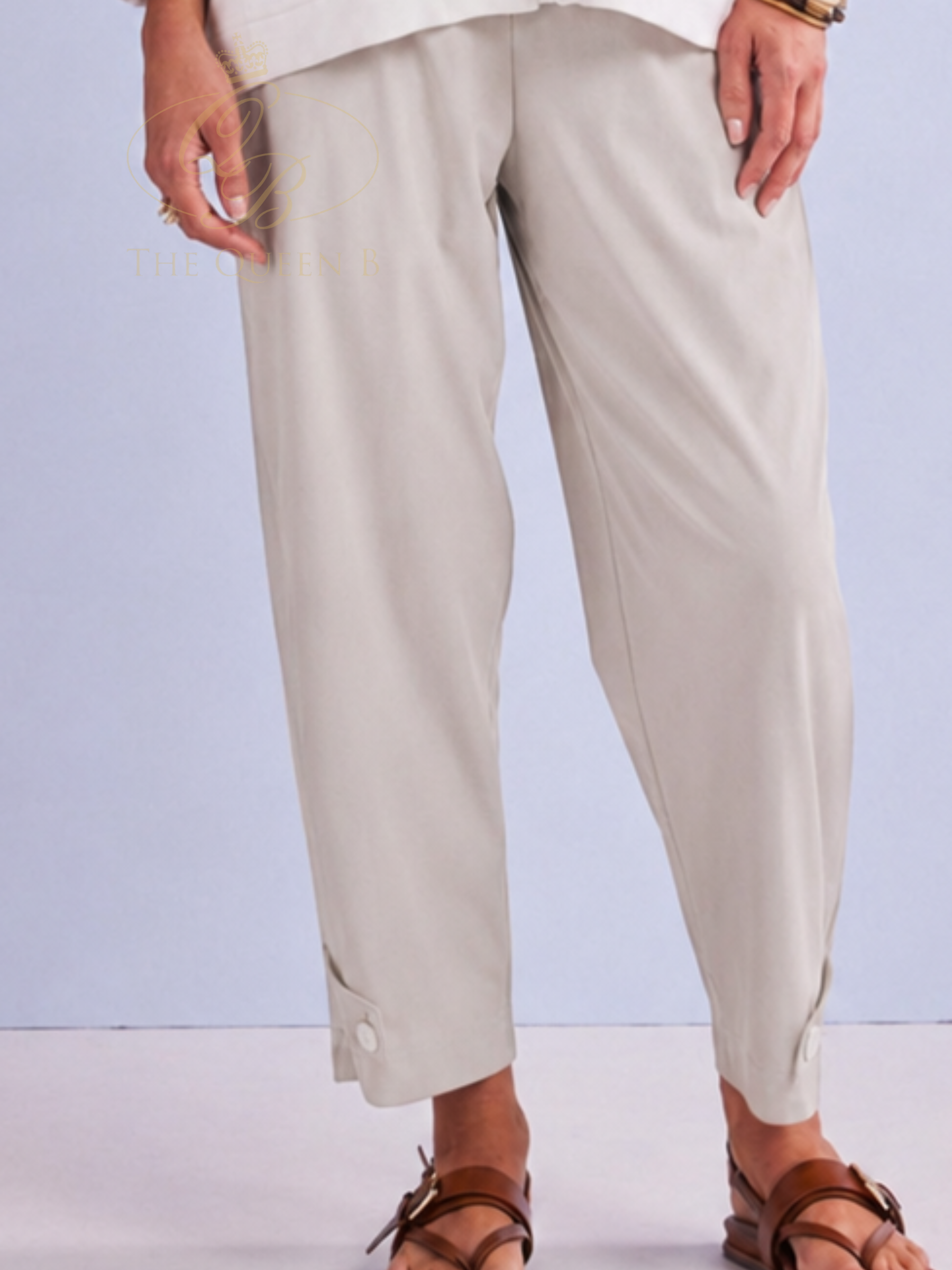 Naya NPA26 179 Slim Leg Trouser with ankle-grazing length, smooth stretch fabric and button cuff hem
