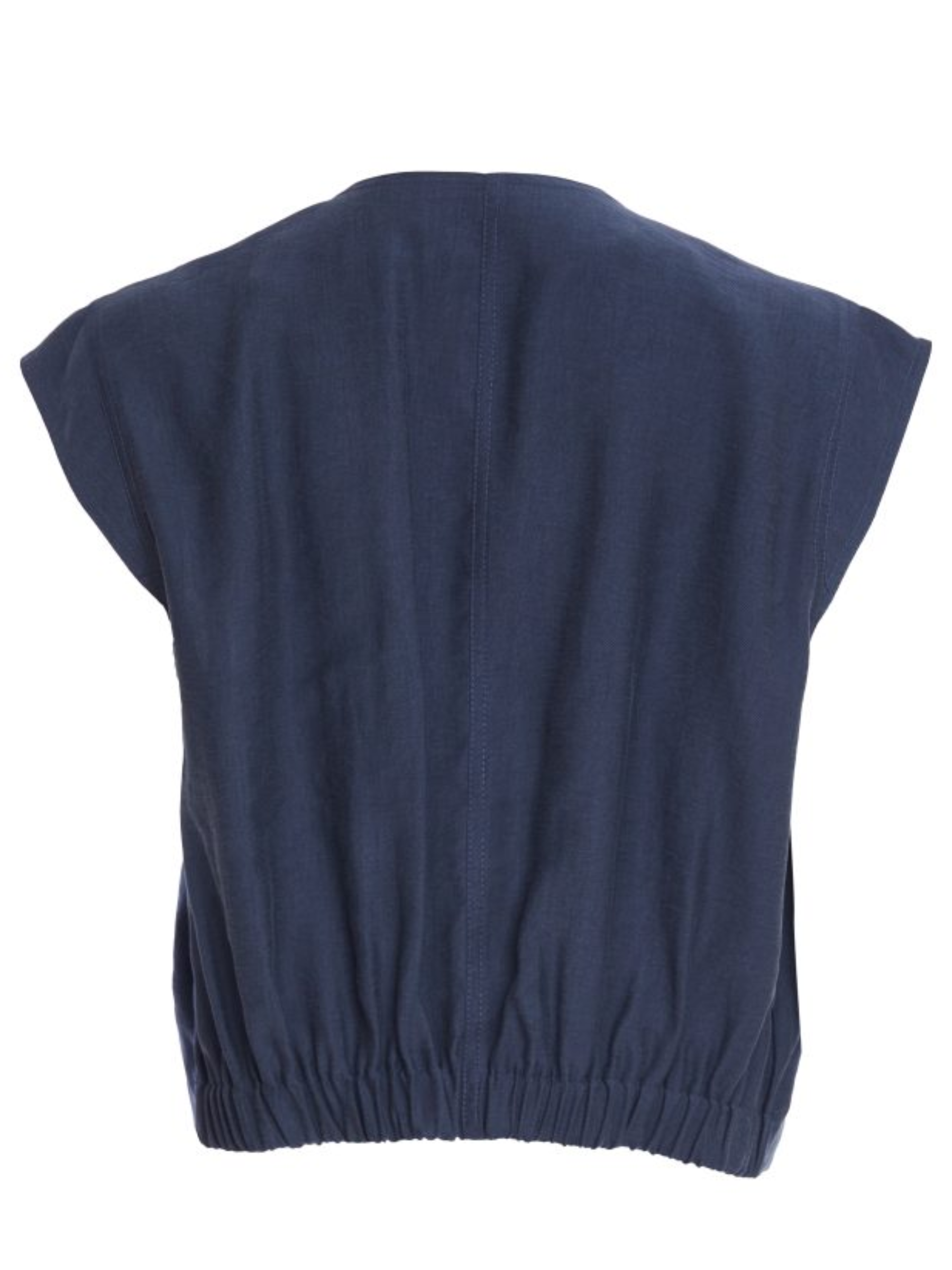Naya NPA26 284 Short Zip V-Neck Top with zip front, V-neckline, sleeveless cut and pocket detail