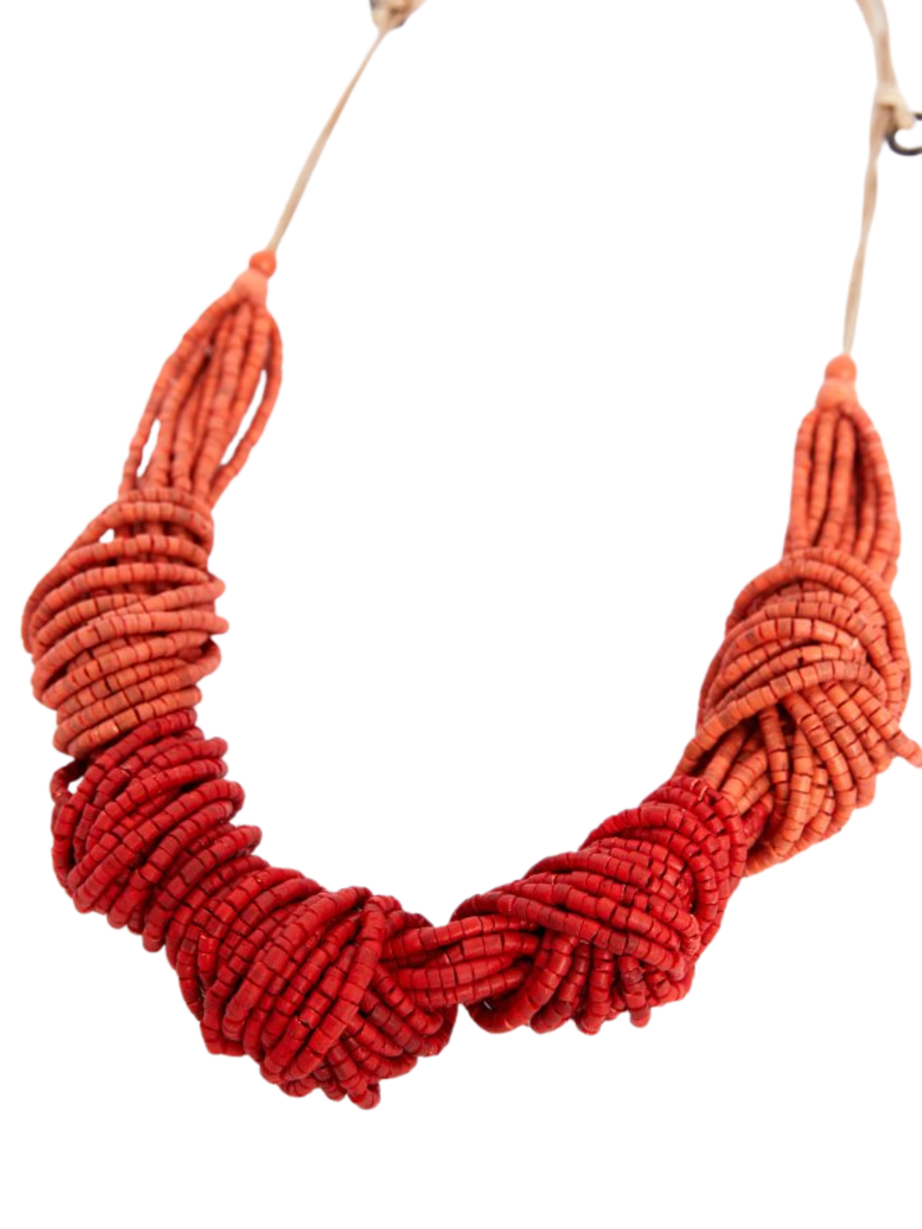 Naya NPA26 366 Beaded Knot Necklace with adjustable cord, multi-cord design and textured knot detail