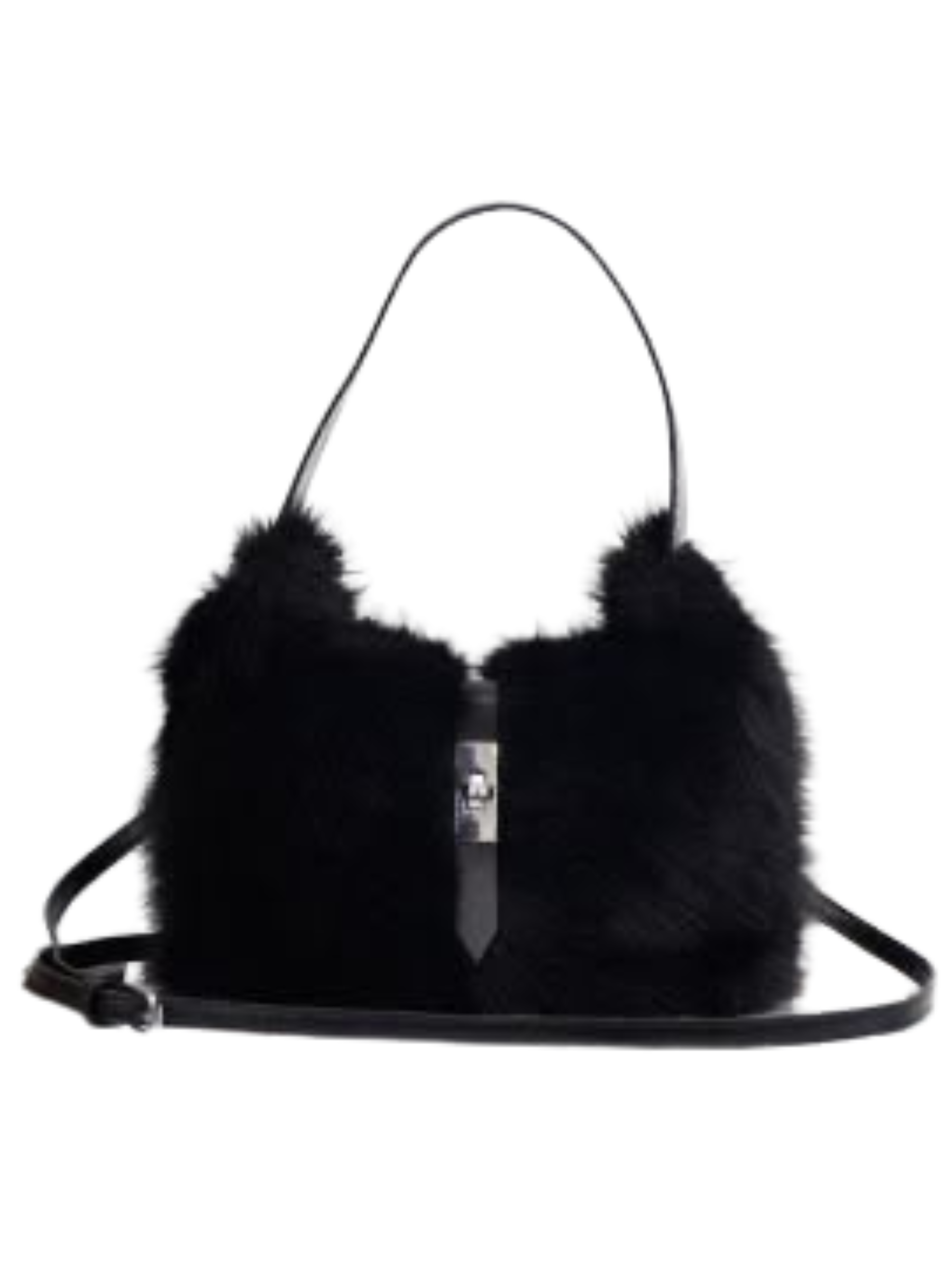 PCHA 60388 Plush Shoulder Bag with soft textured exterior, shoulder handle, adjustable strap and front fastening detail.