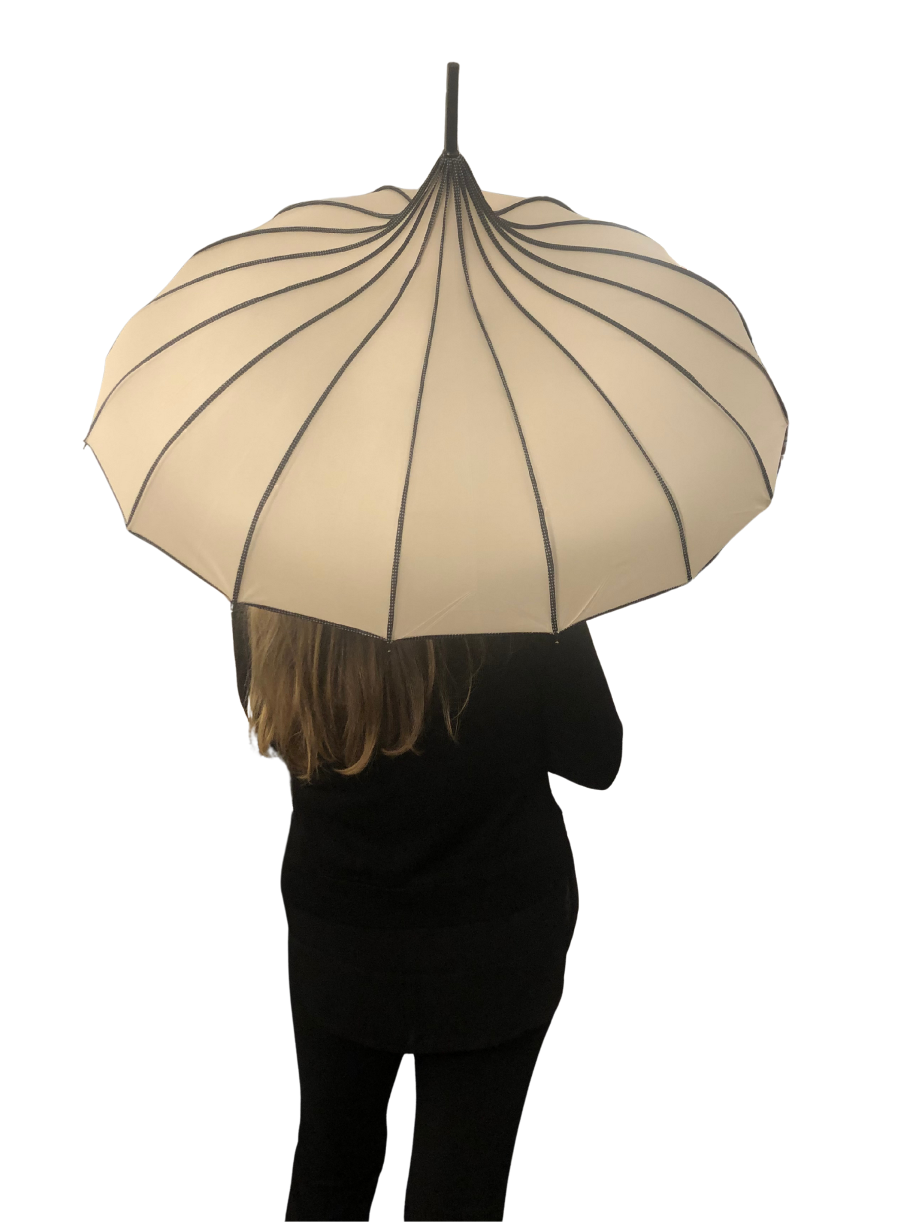 PCHA TW014 Cream & Black Trim Umbrella