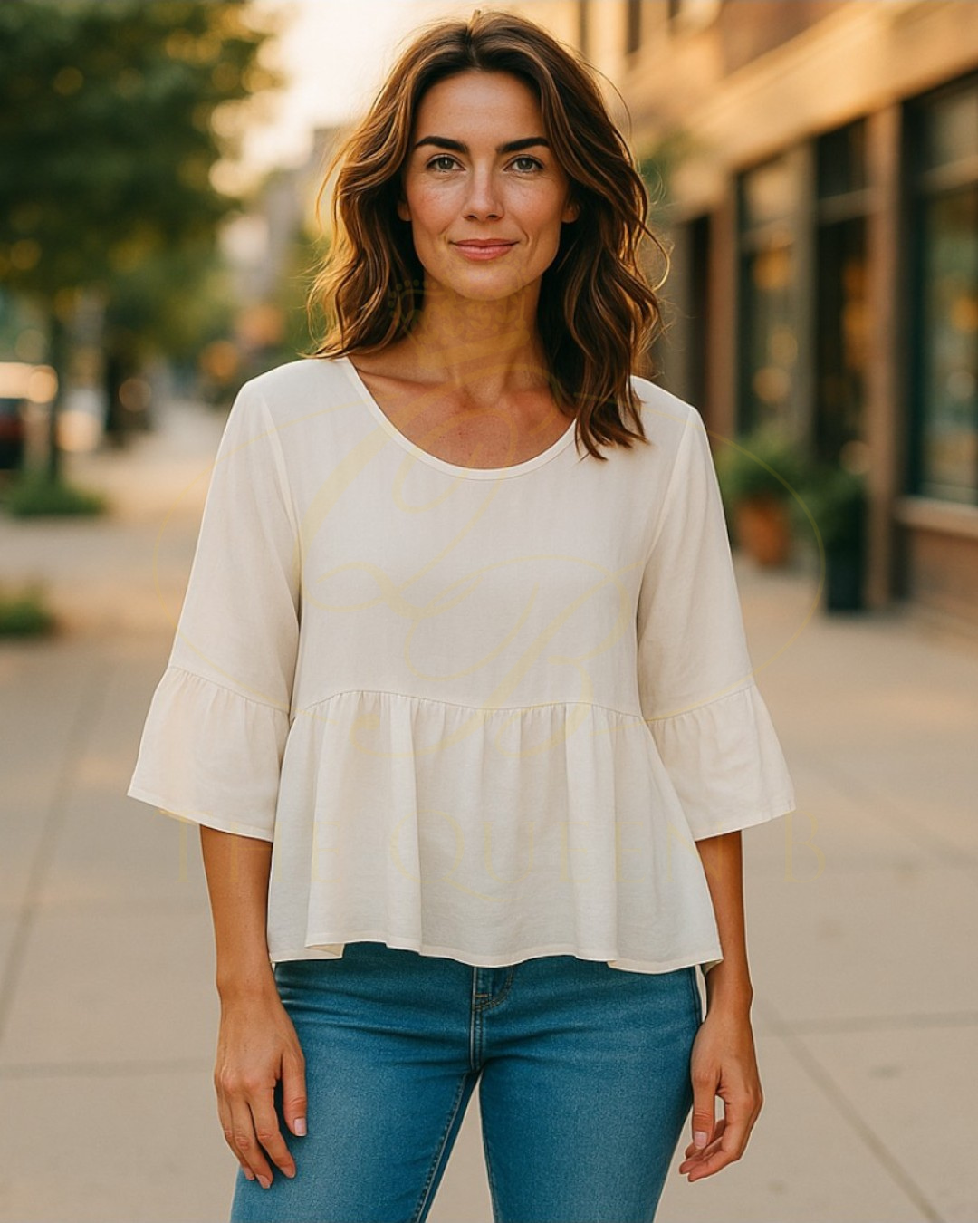 Sizes 14 & 16 TARA VAO  - LINDA TOP 2130 ECRU