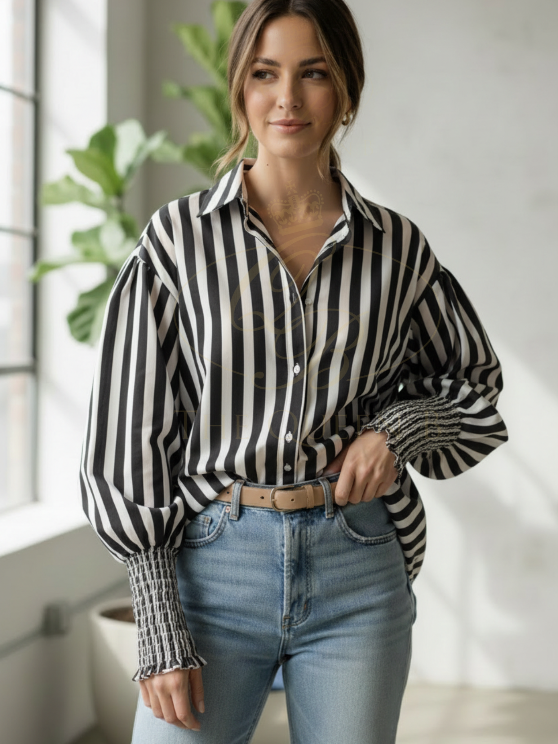 QBSS26 BC Sarah Striped Shirt