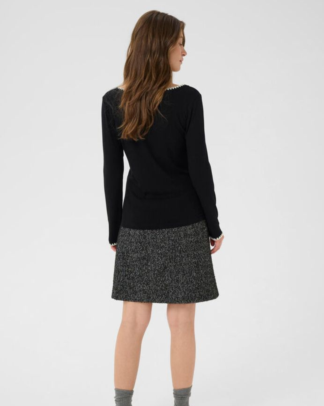 CREAM - RIBBA EMBRD L/S T SHIRT