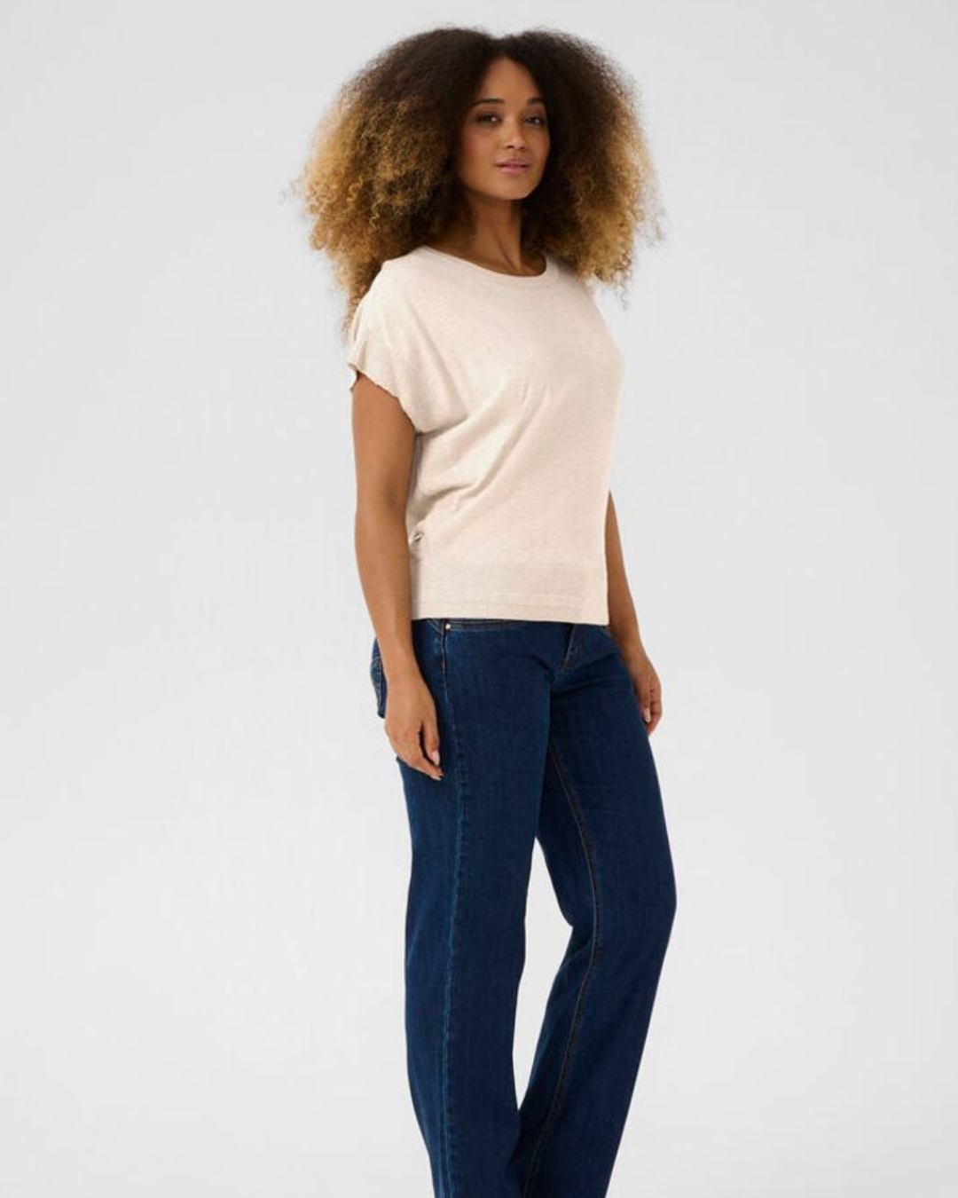 CREAM - DELA KNIT TOP