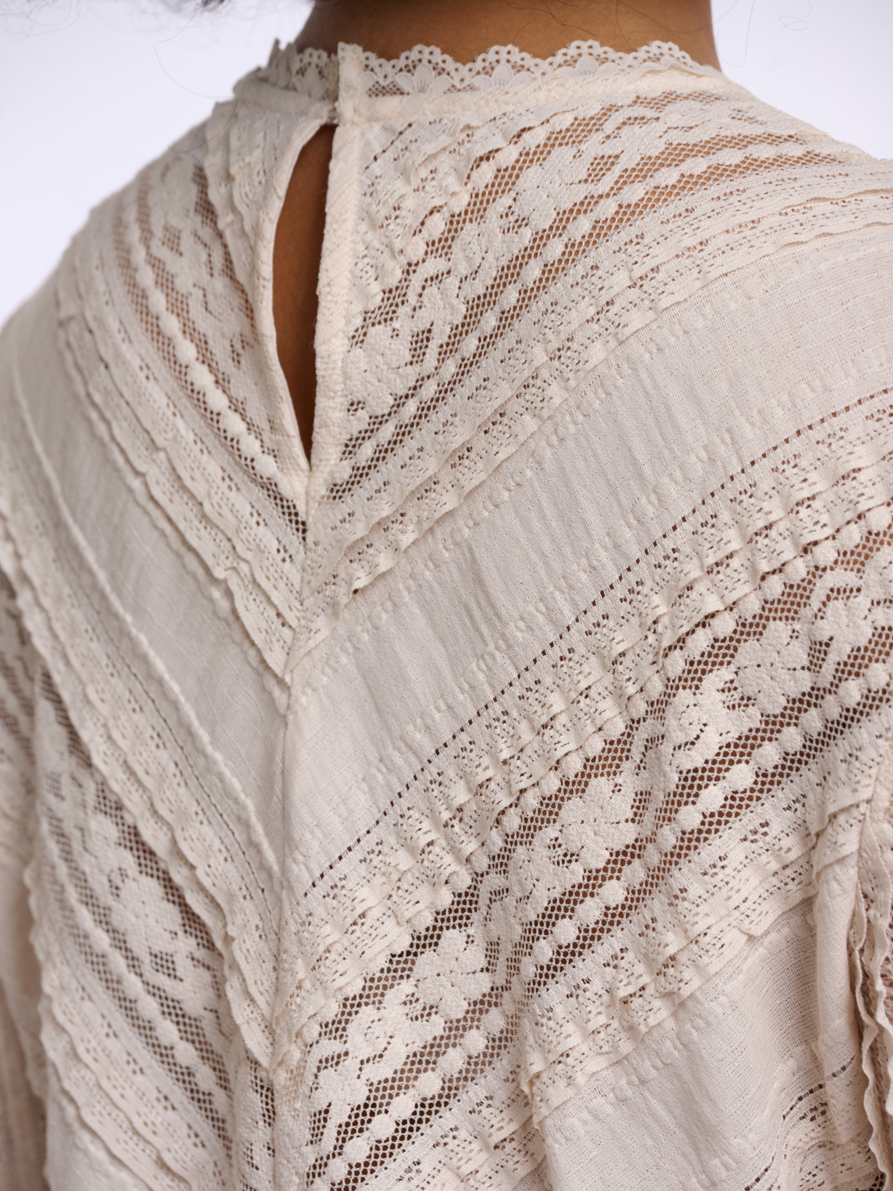 Rino & Pelle Aerin Long Sleeve Top lace detail long sleeve top with round neckline